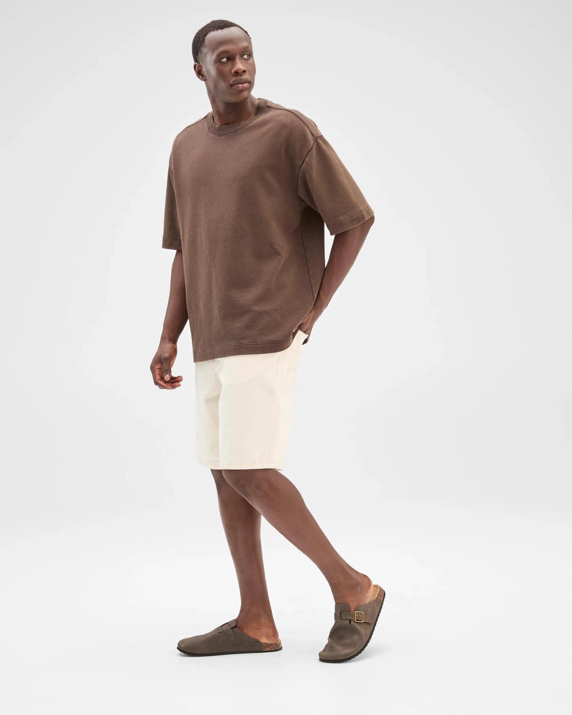 3 Commons Australian Cotton Fleece T-Shirt CHOC BROWN, 3 of 5