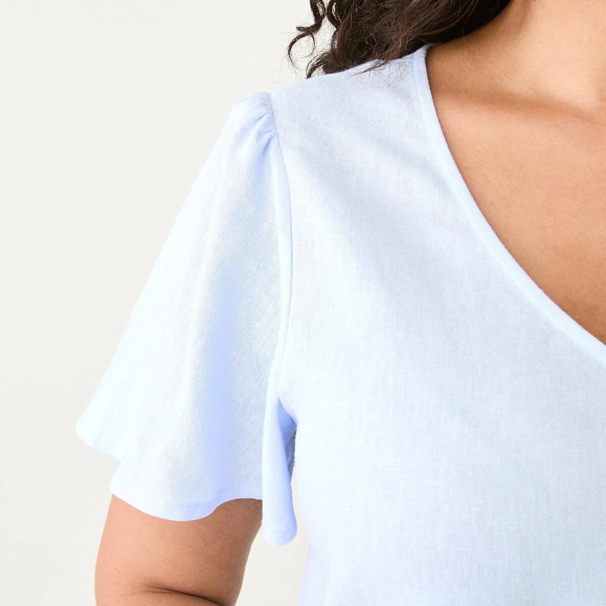 6 Short Sleeve Femme Top Blu Bysde, 6 of 7