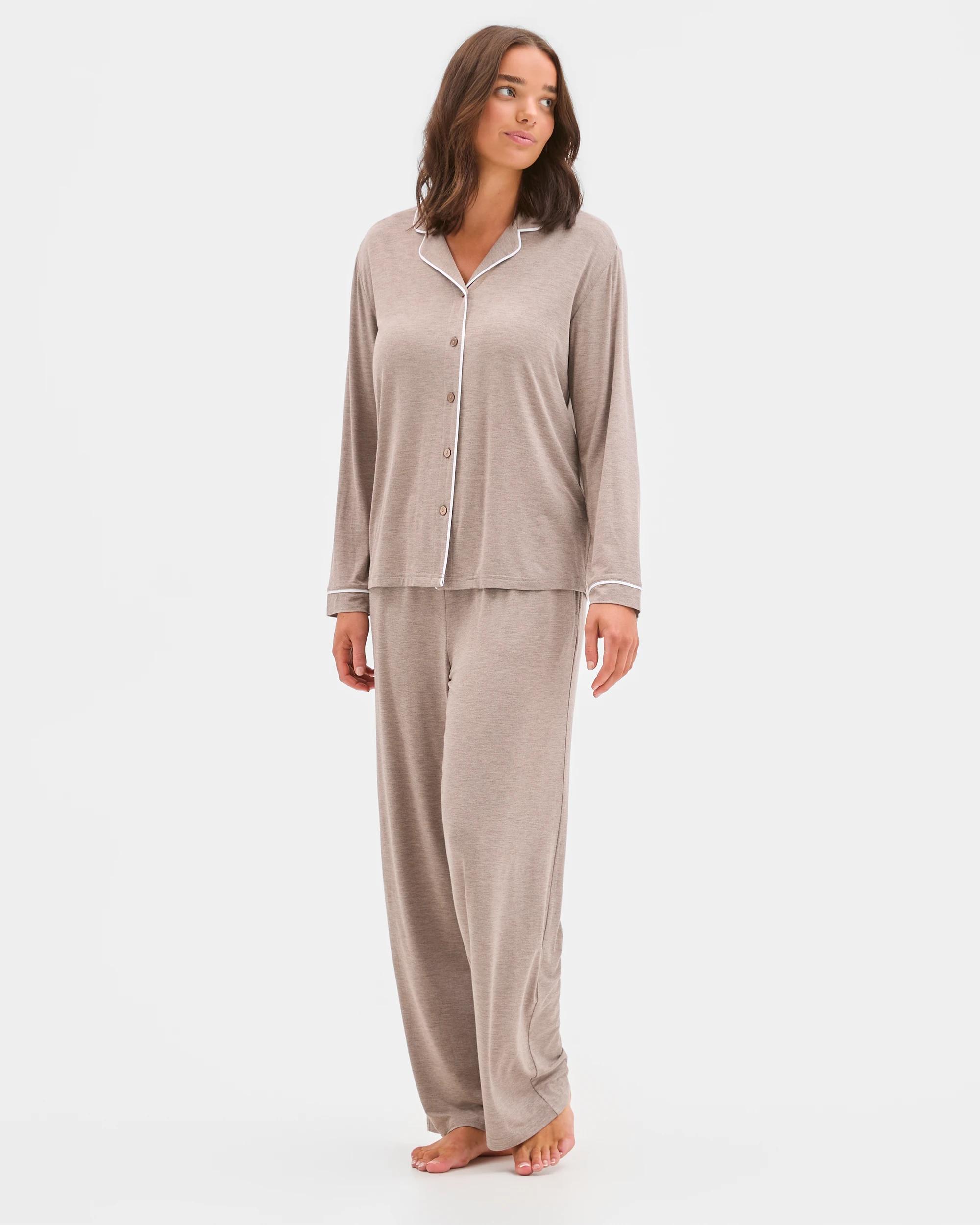 1 Target Woman Bamboo Comfort Long Sleeve Pyjama Set MUSHROOM, 1 of 5