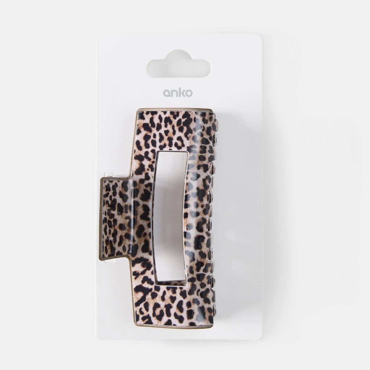 4 Brown Rectangle Leopard Claw Hair Clip, 4 of 4