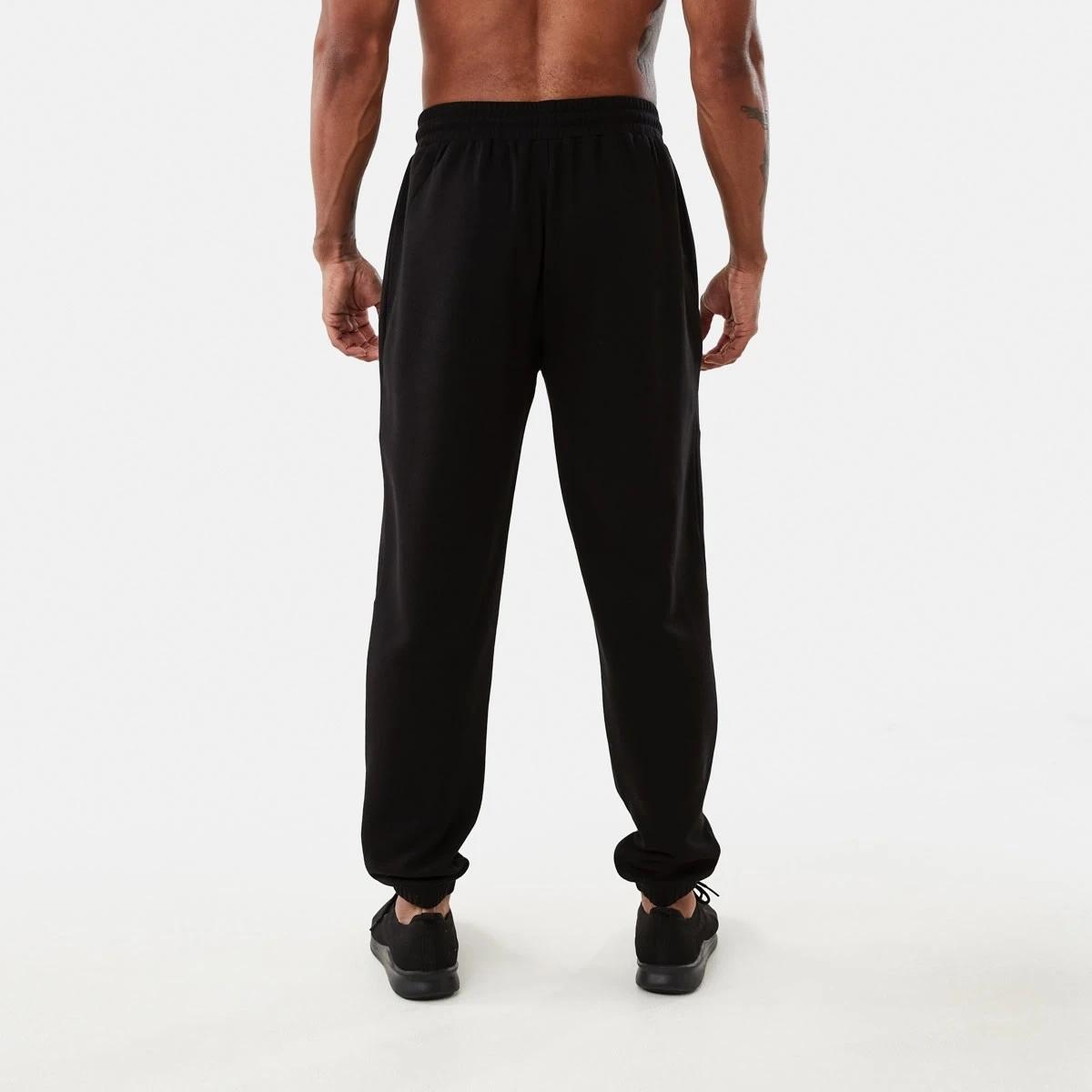 3 Active Mens Panel Trackpants BLACK, 3 of 6