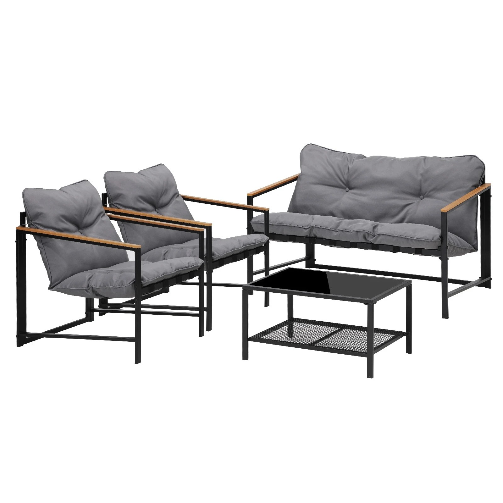 1 Livsip 4 Seater Outdoor Lounge Sofa Furniture Setting Garden Patio Chairs Table
 - Multi, 1 of 10