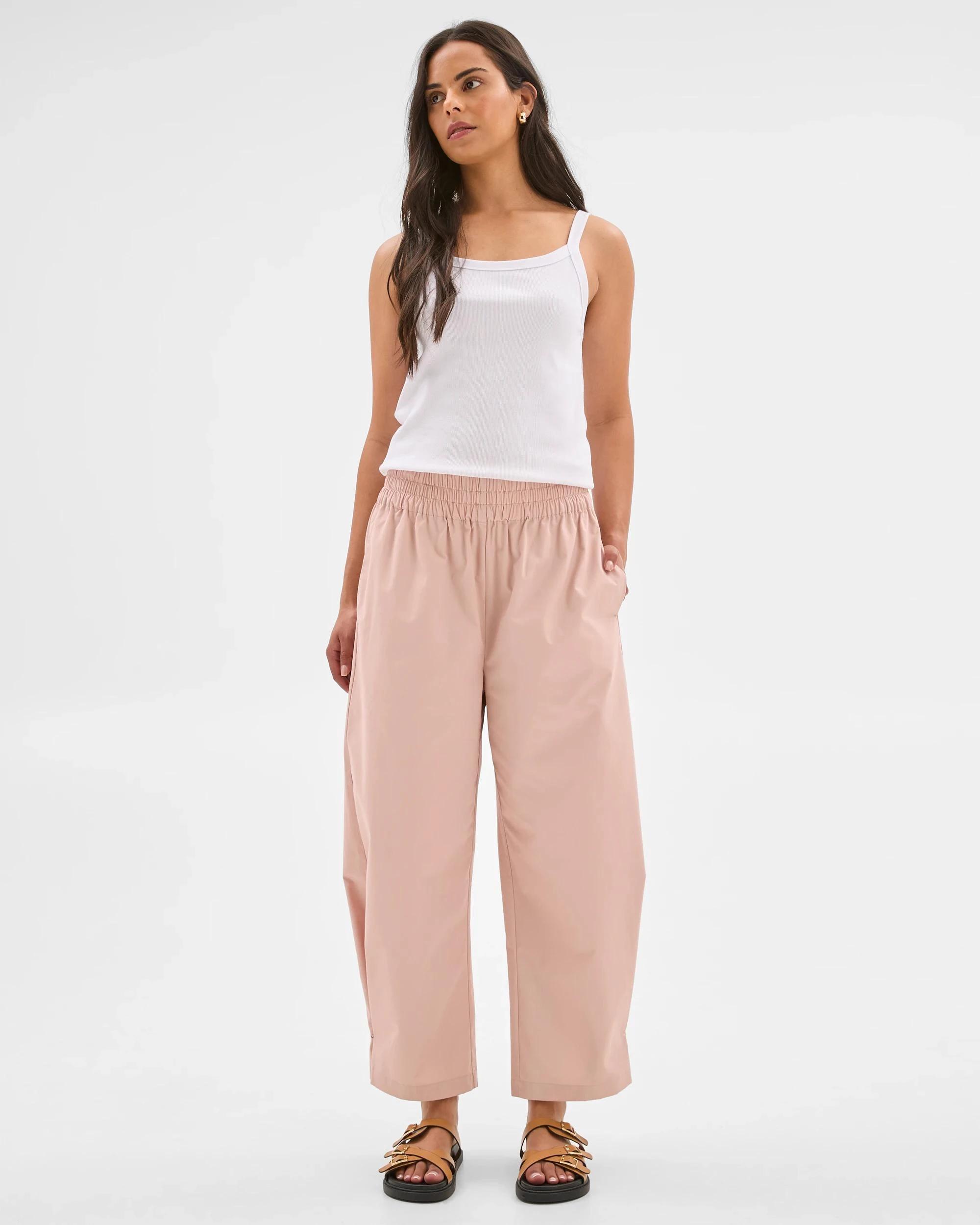 1 Target Button Hem Pants PINK SAND, 1 of 5
