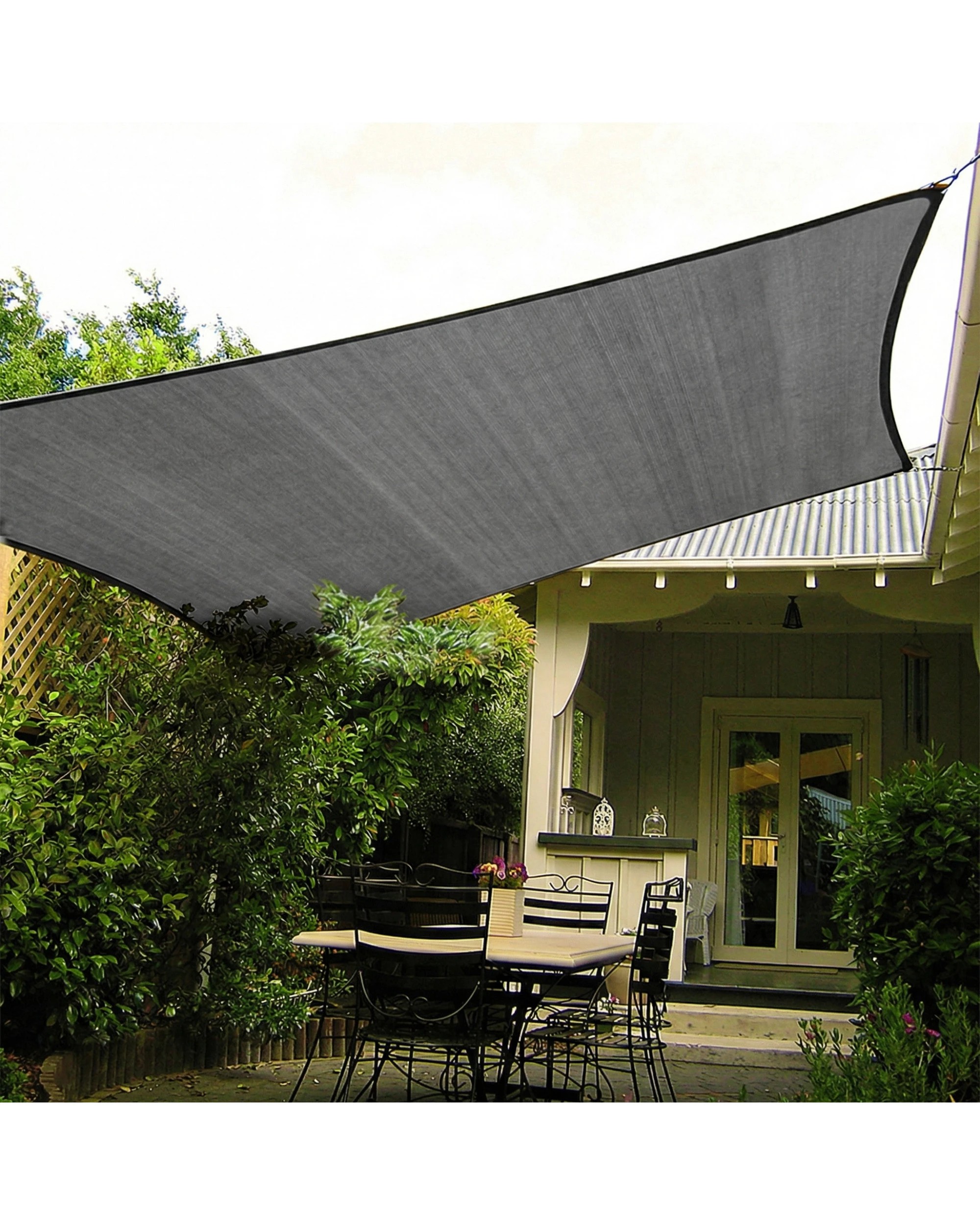 2 Wallaroo 4 x 4M Outdoor Sun Shade Sail Canopy Square - Grey, 2 of 6