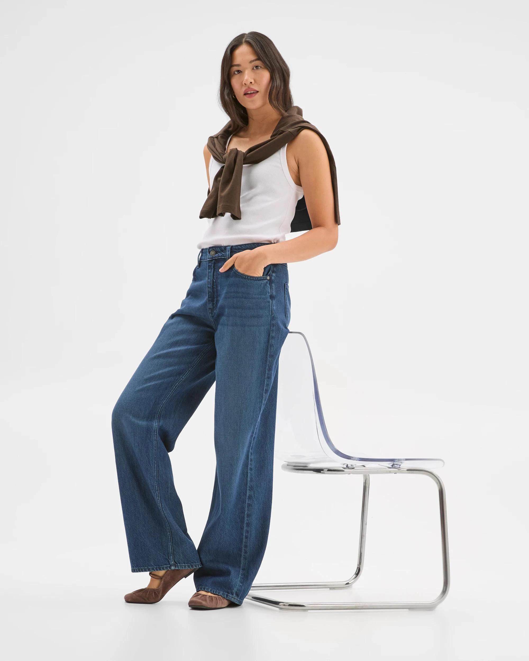 2 Target Woman Wide Leg Loose Fit Denim Jeans - Imogen MOONLIGHT, 2 of 6