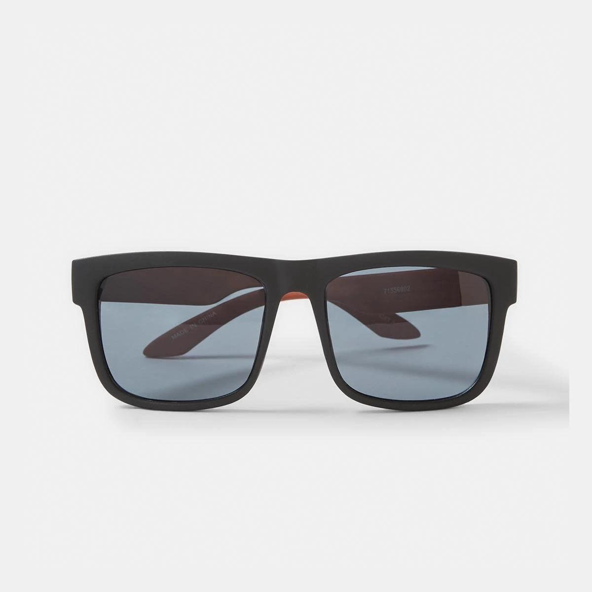 1 Trapezoid Sunglasses Blk Wood, 1 of 6