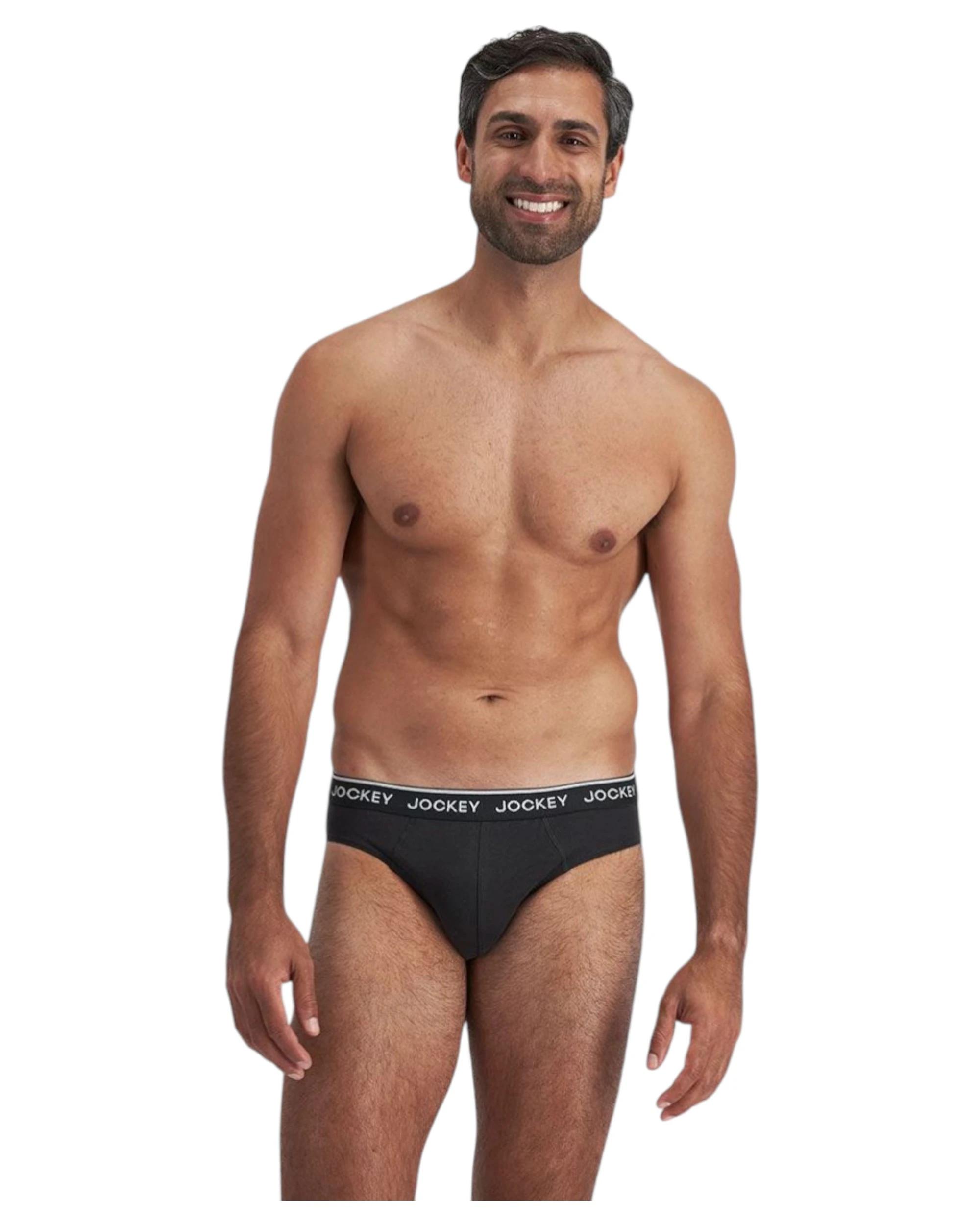 4 Jockey 12 Pack Elastic Cotton Brief Underwear Black / Grey Undies BLACK/GREY, 4 of 10