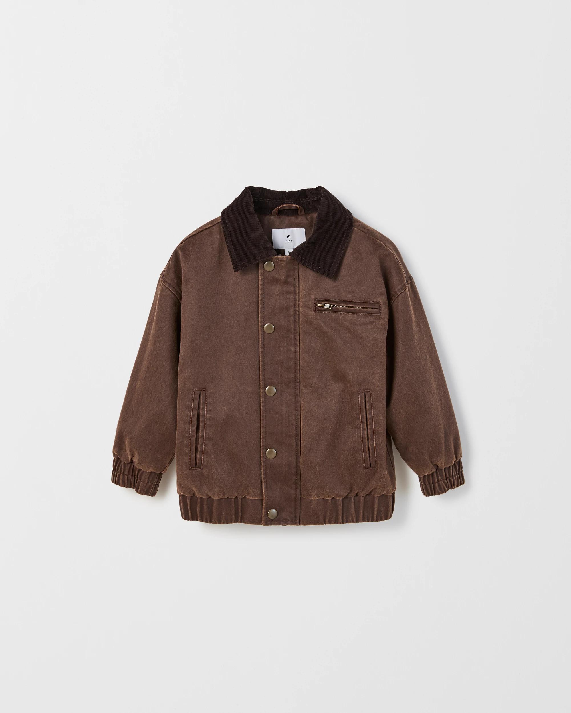 6 Target Kids Australian Cotton Blend Waxed Jacket BROWN, 6 of 7