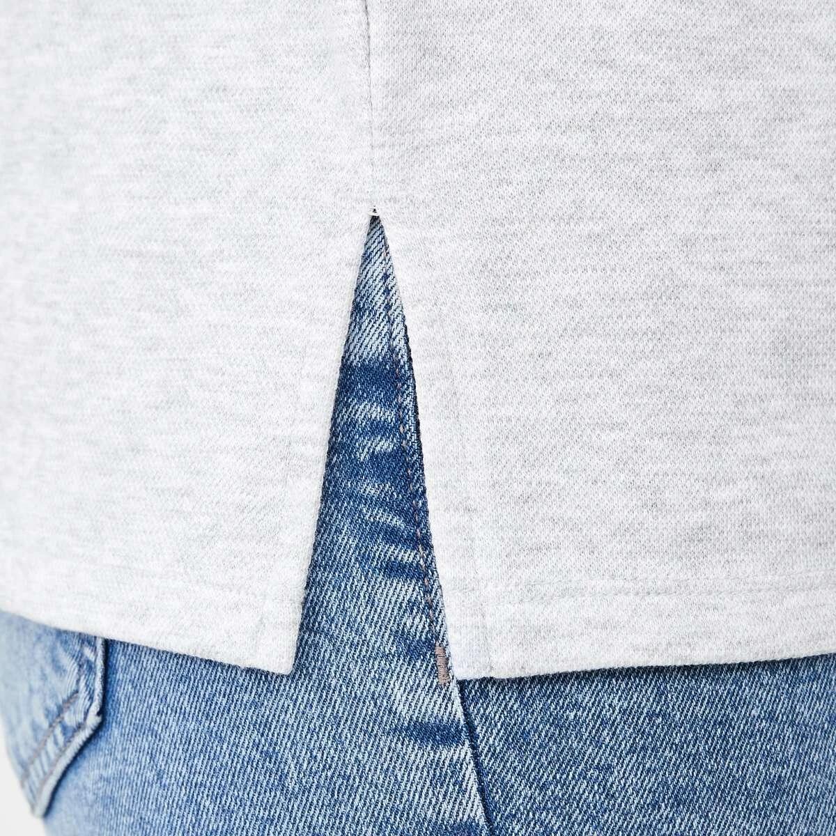 6 Long Sleeve Pique Top Slvr Marle, 6 of 6