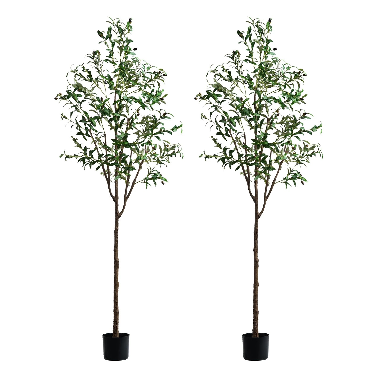 1 Livsip 2 Pack Artificial Olive Tree 210cm Faux Potted Plants - Green, 1 of 10