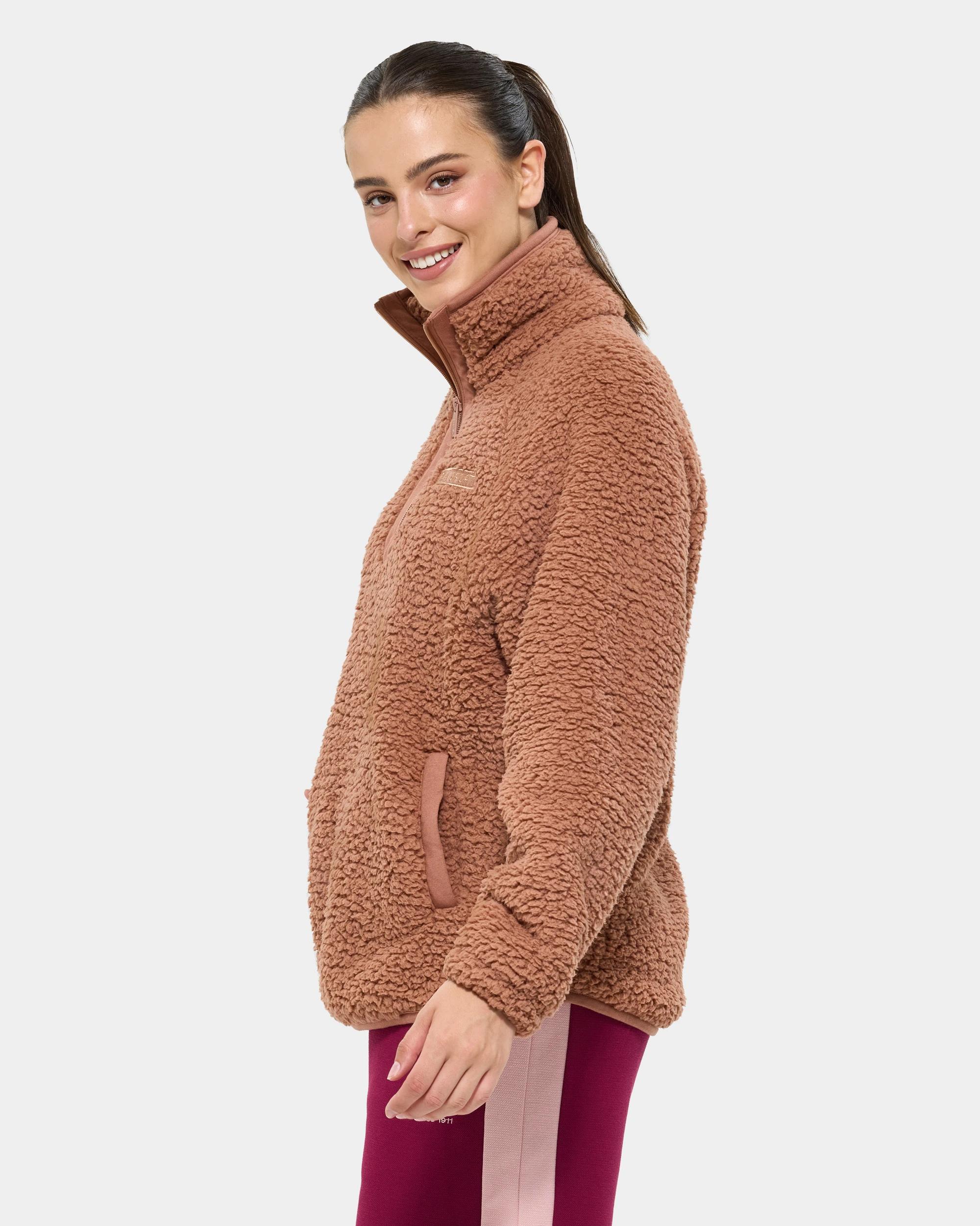 4 Fila Hallie Quarter Zip Teddy Fleece Top SHEER, 4 of 10