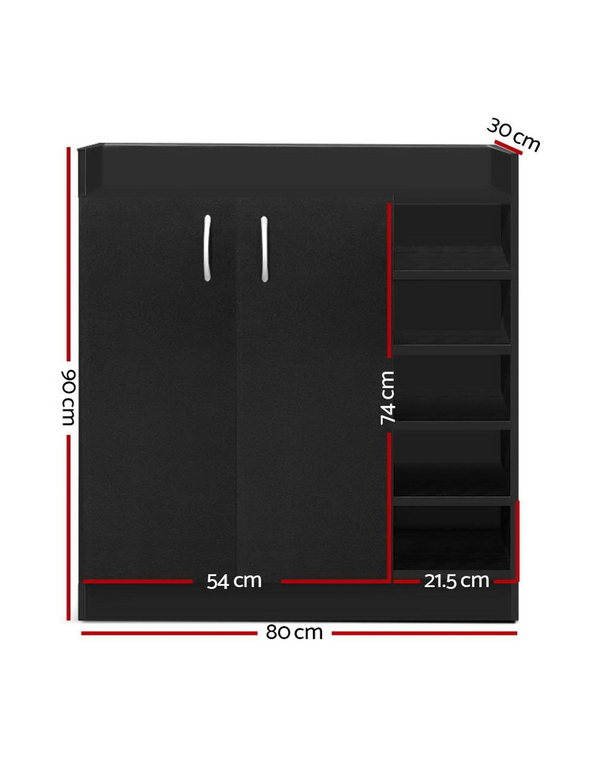 3 Artiss Shoe Rack Cabinet 21 Pairs Adjustable Shelves Clair - Black, 3 of 10