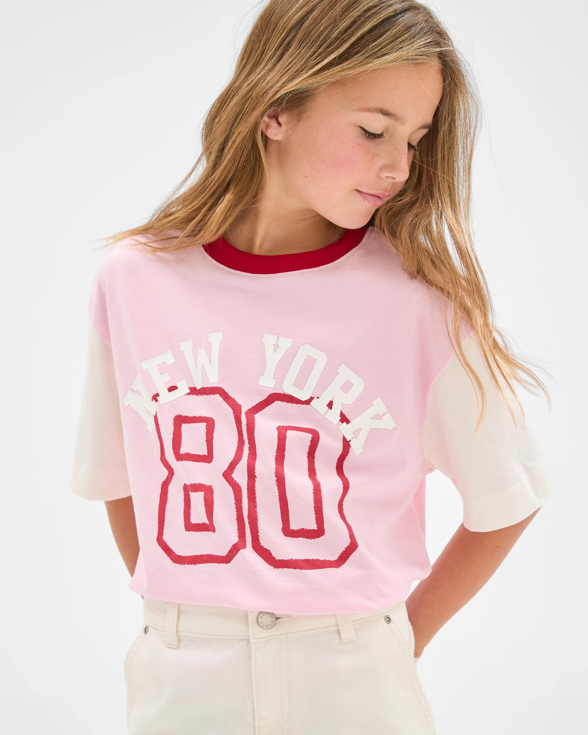 2 Target Kids Australian Cotton Oversized T-Shirt PINK NEW YORK, 2 of 7