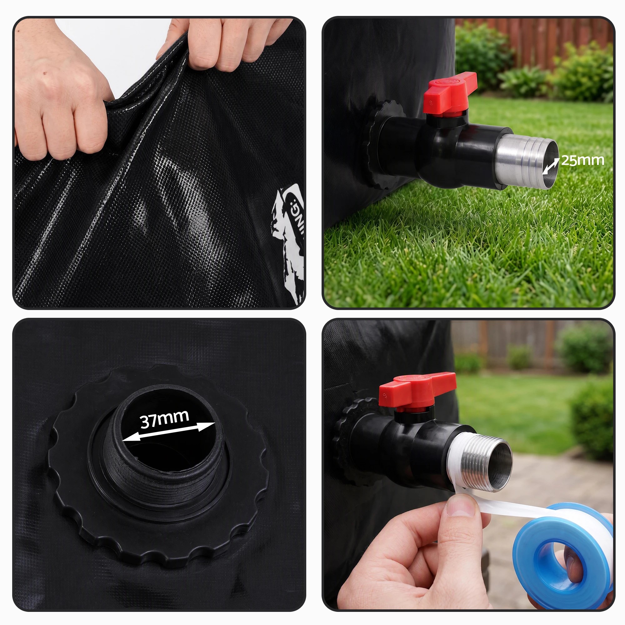 7 Weisshorn 1000L Water Bladder Bag Portable Large Storage Tank Container Camping Outdoor - Black, 7 of 9