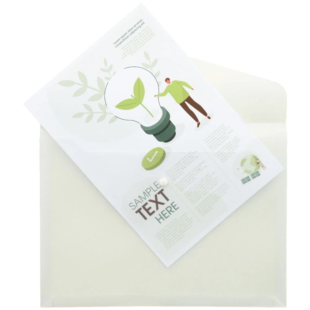 4 J.Burrows A4 Button Document Wallet Clear, 4 of 5