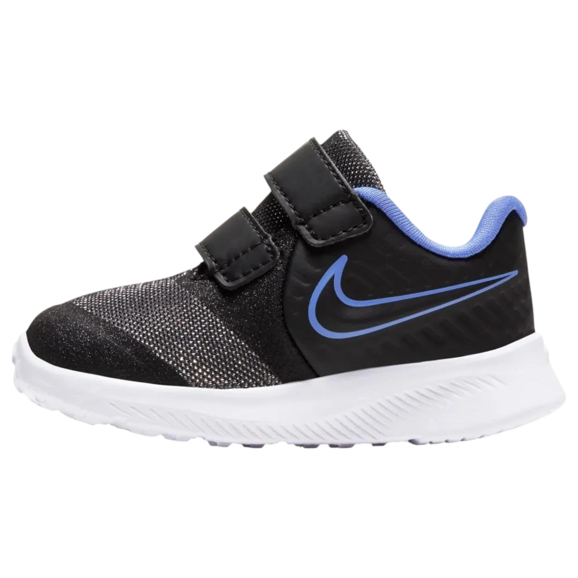1 Nike Kids Girls Star Runner 2 Glitter Black/Black-Sapphire Toddler Shoes BLACK/BLACK-SAPPHIRE, 1 of 5