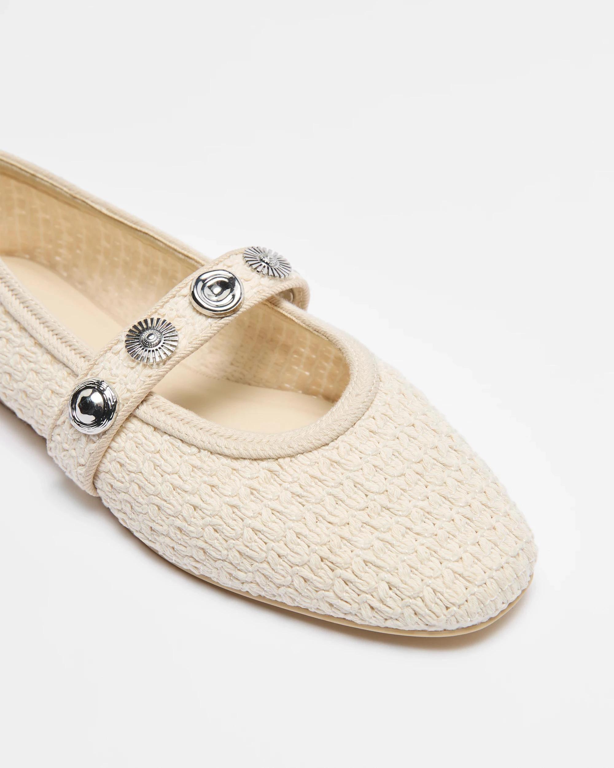 2 Target Womens Strap Ballet Flat - Kelly NATURAL TEXTURED FABRIC, 2 of 4