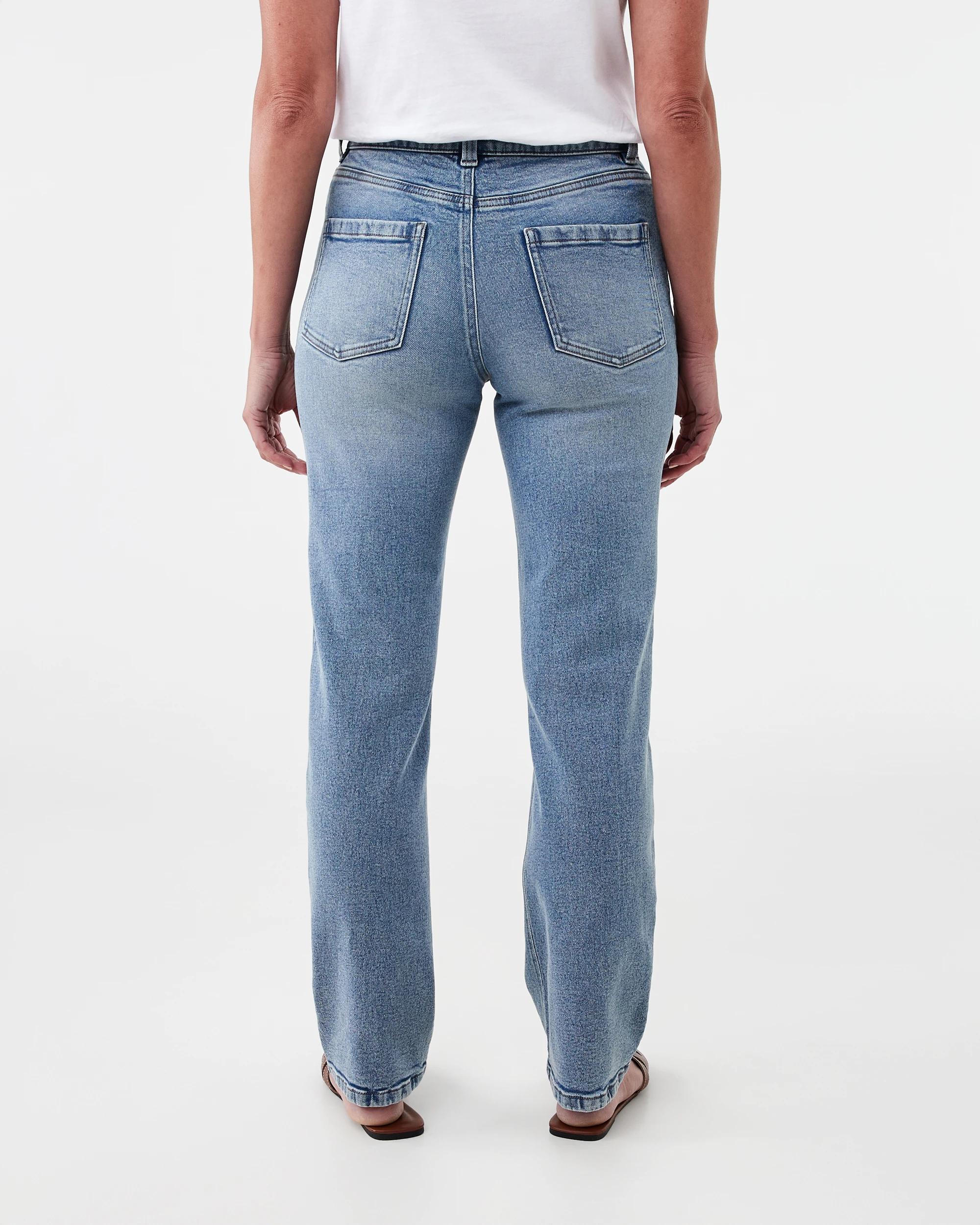 4 High Rise Straight Leg Jeans Light Wash, 4 of 8