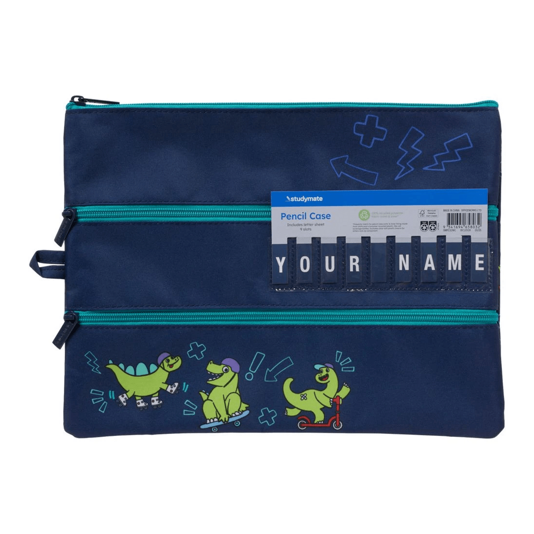 1 Studymate Large Name 3 Zip Pencil Case Creature, 1 of 5