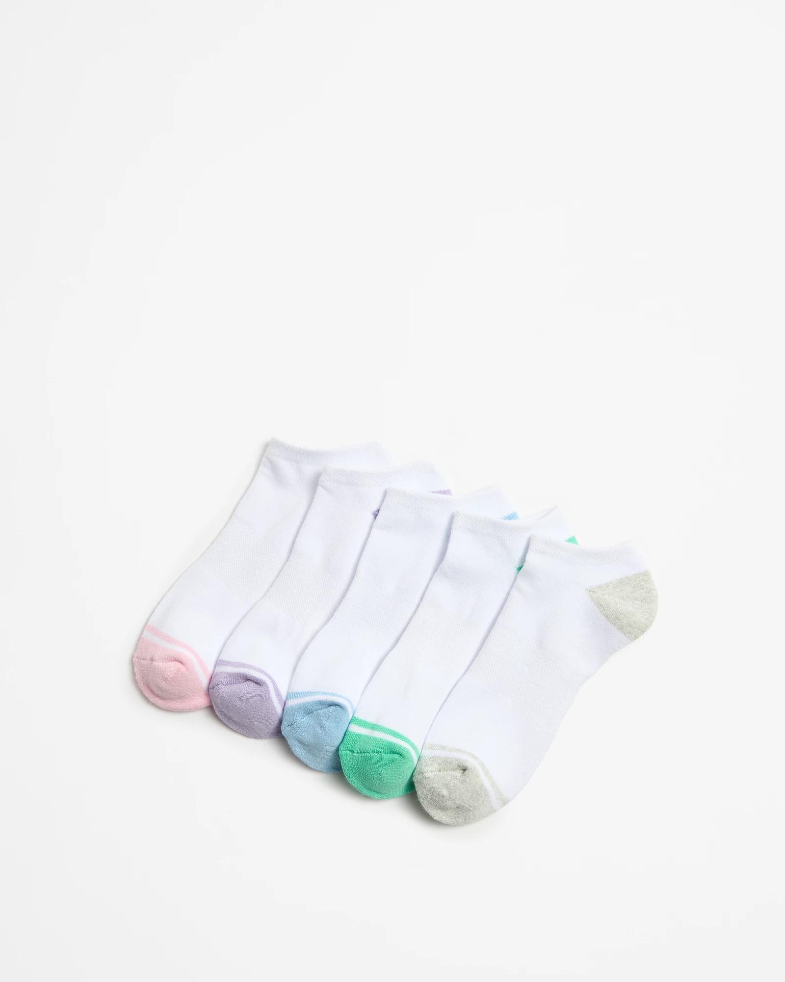 1 Target Active Australian Cotton Blend 5 Pack No Show Socks WHITE, 1 of 3