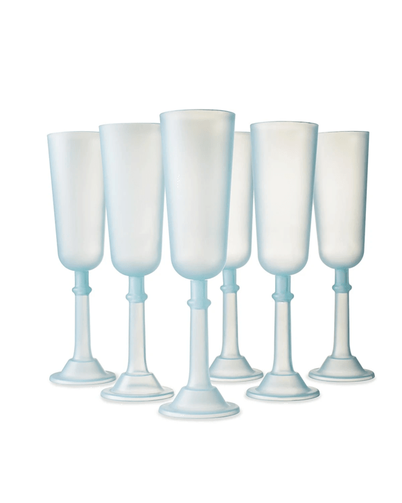 6 Pack Reusable Plastic Champagne Glasses