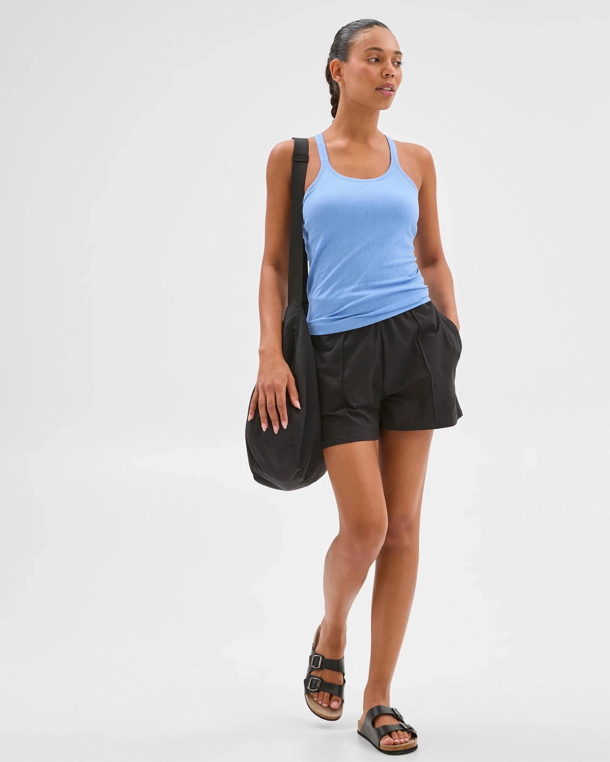 2 Target Active Studio Soft Ribbed Tank Top with Shelf Bra SKY, 2 of 6