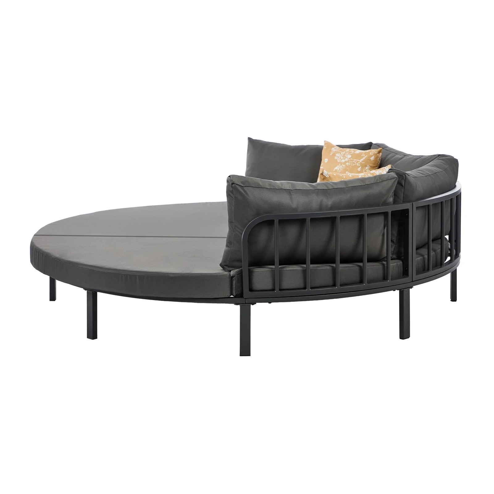 8 Livsip Outdoor Round Daybed Large Sun Lounge Sofa Bed - Grey, 8 of 10