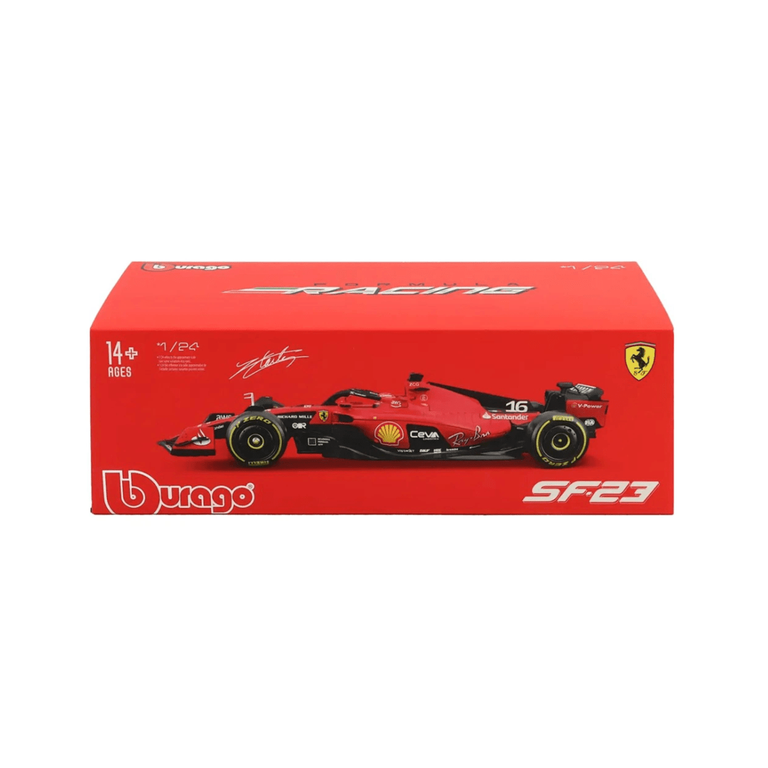 1 Bburago Formula Racing 2023 F1 Ferrari Sf-23 #16 Charles Leclerc 1:24 Scale Diecast Vehicle - Red, 1 of 3