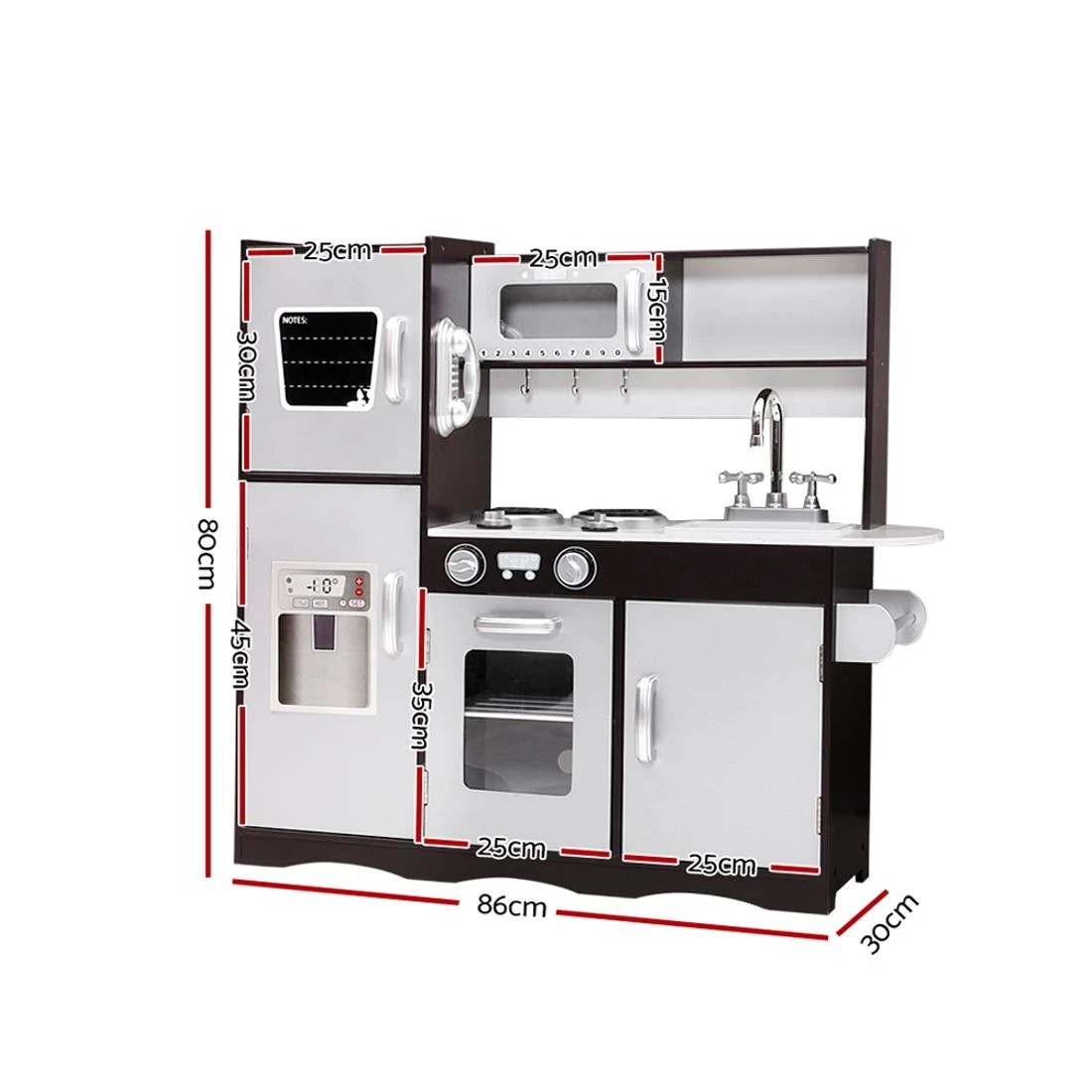 3 Keezi Kids Kitchen Play Set Wooden Pretend Toys Cooking Children Stove Fridge - Multi, 3 of 5