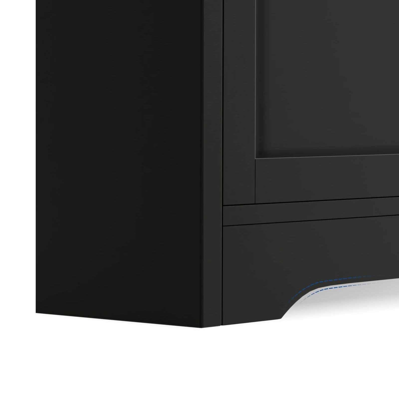 8 Alfordson 2x Buffet Sideboard Storage Cabinet Cupboard Kitchen Hallway Wardrobe - Black, 8 of 9