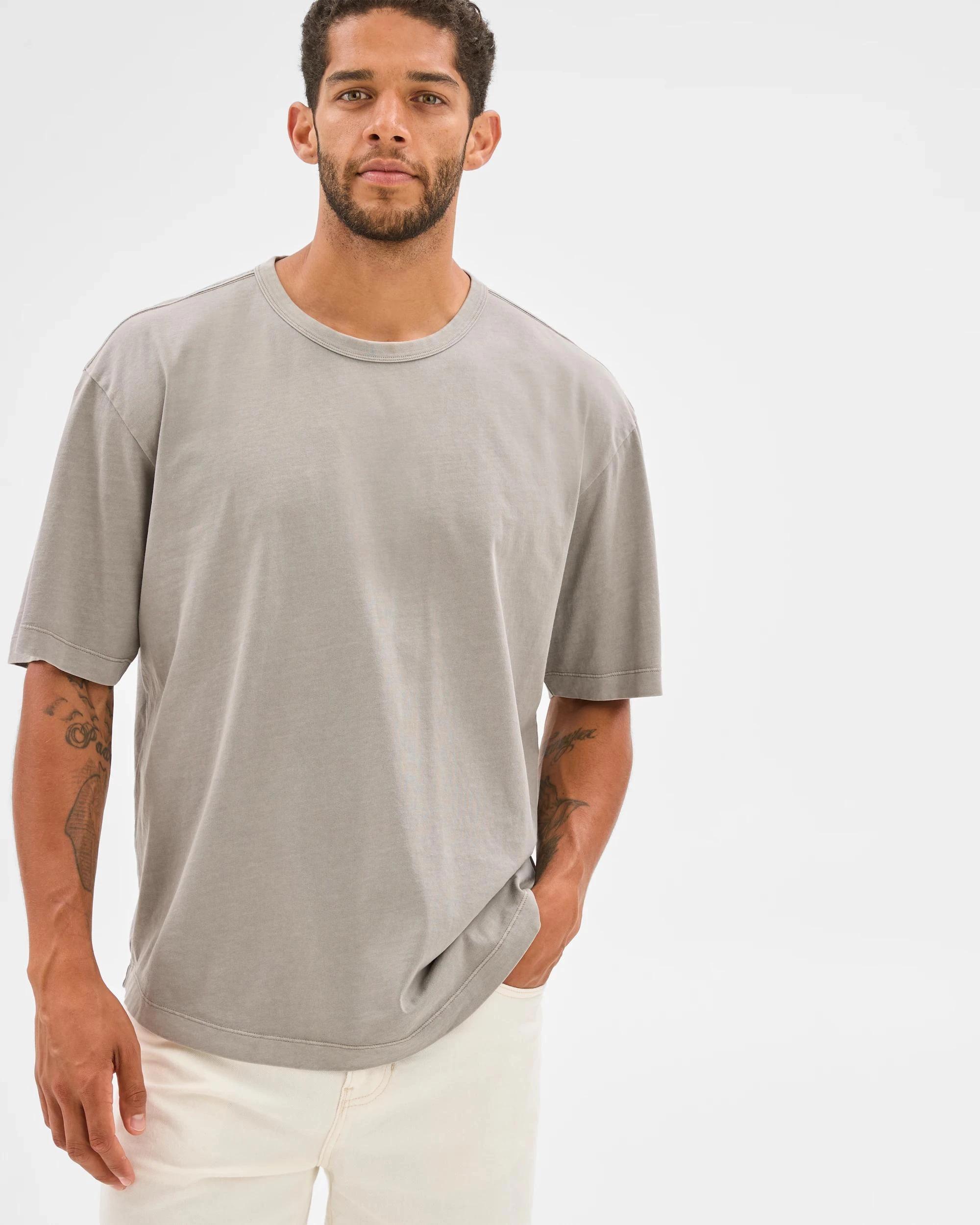 2 Target Man Australian Cotton Oversized T-Shirt STEEPLE GREY, 2 of 5