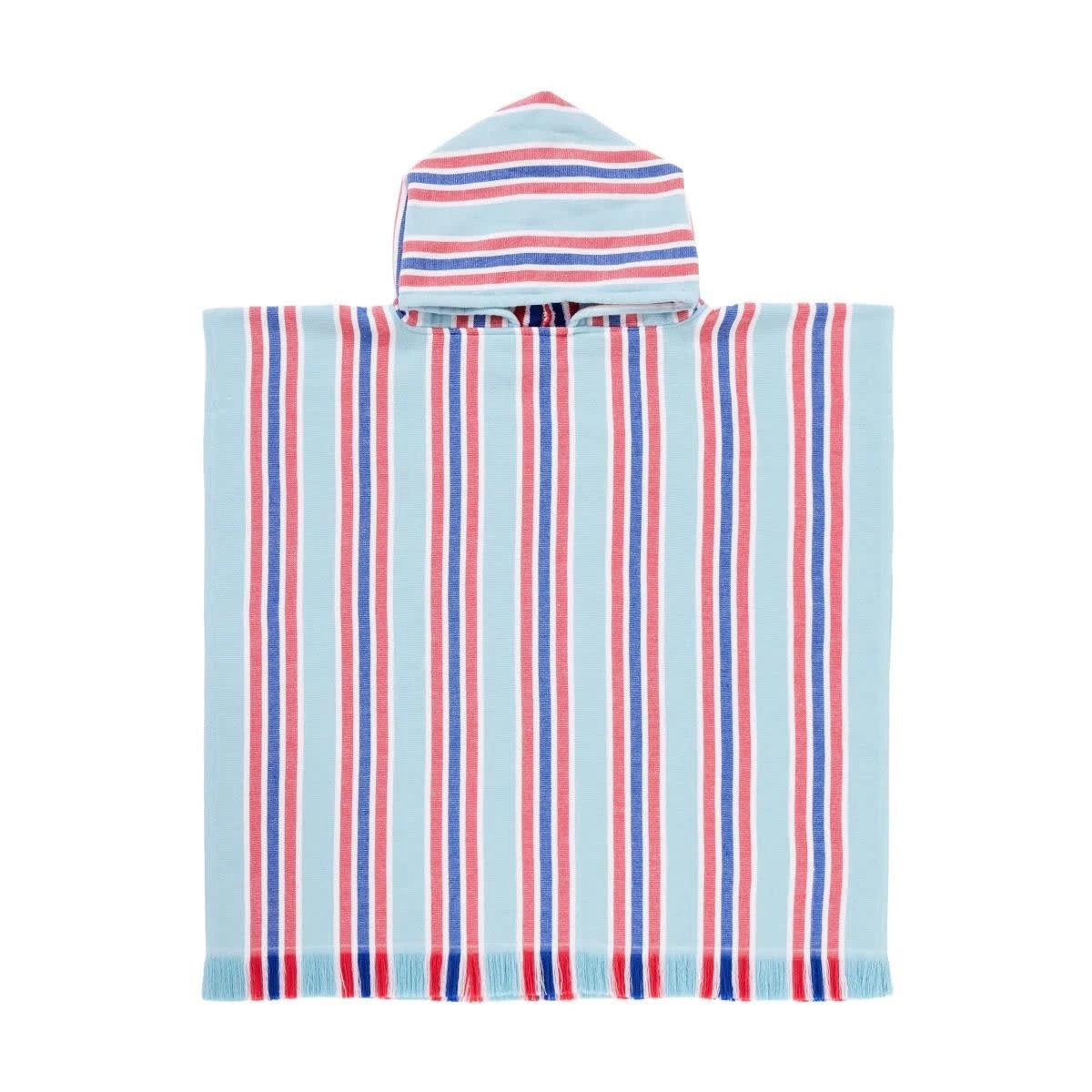 1 Kids Hooded Turkish Beach Towel - Red and Blue, 1 of 4