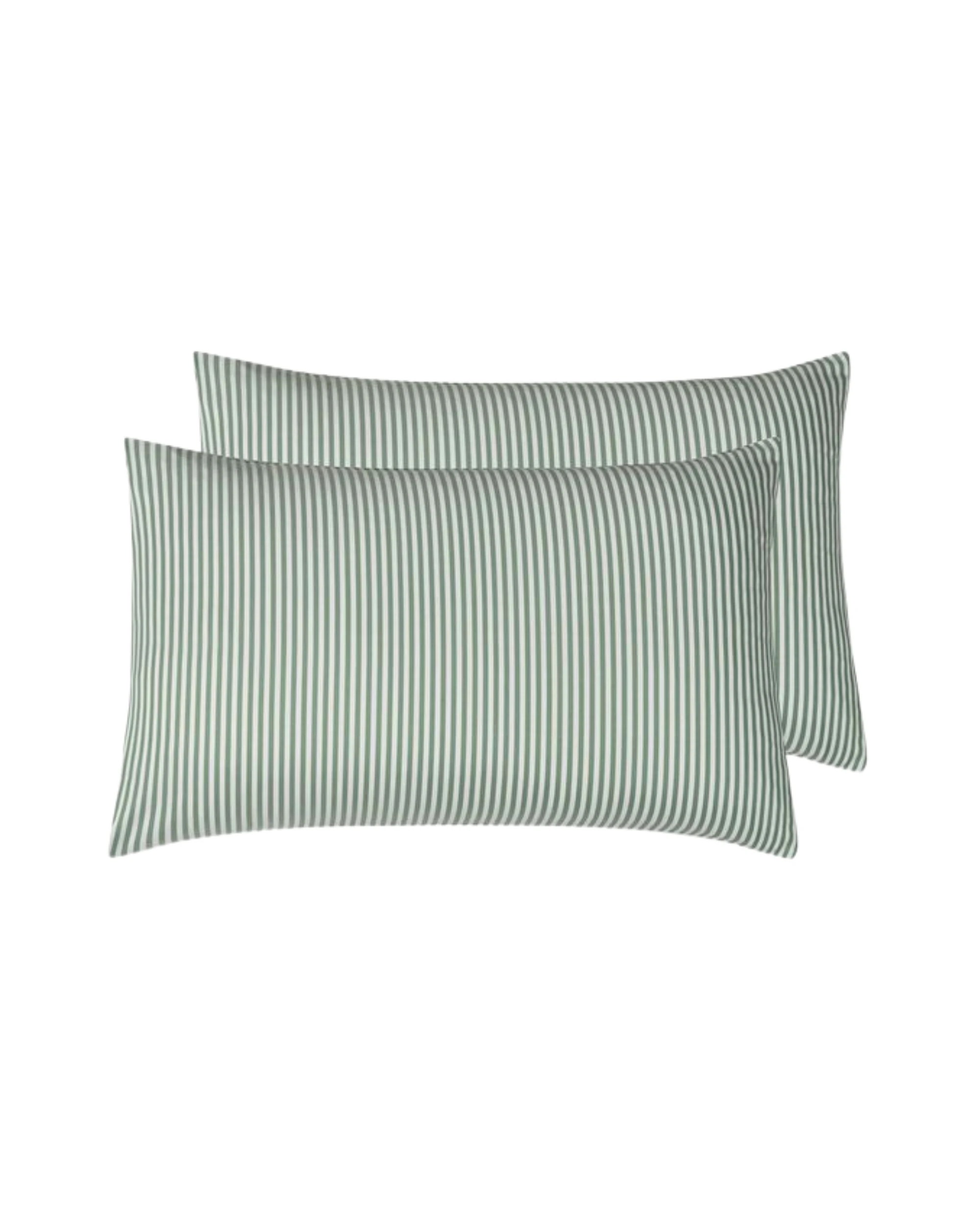 6 CleverPolly Yarn-Dyed Washed Microfibre Quilt Cover Set - Queen Bed - Thin Stripe Sage Green, 6 of 6