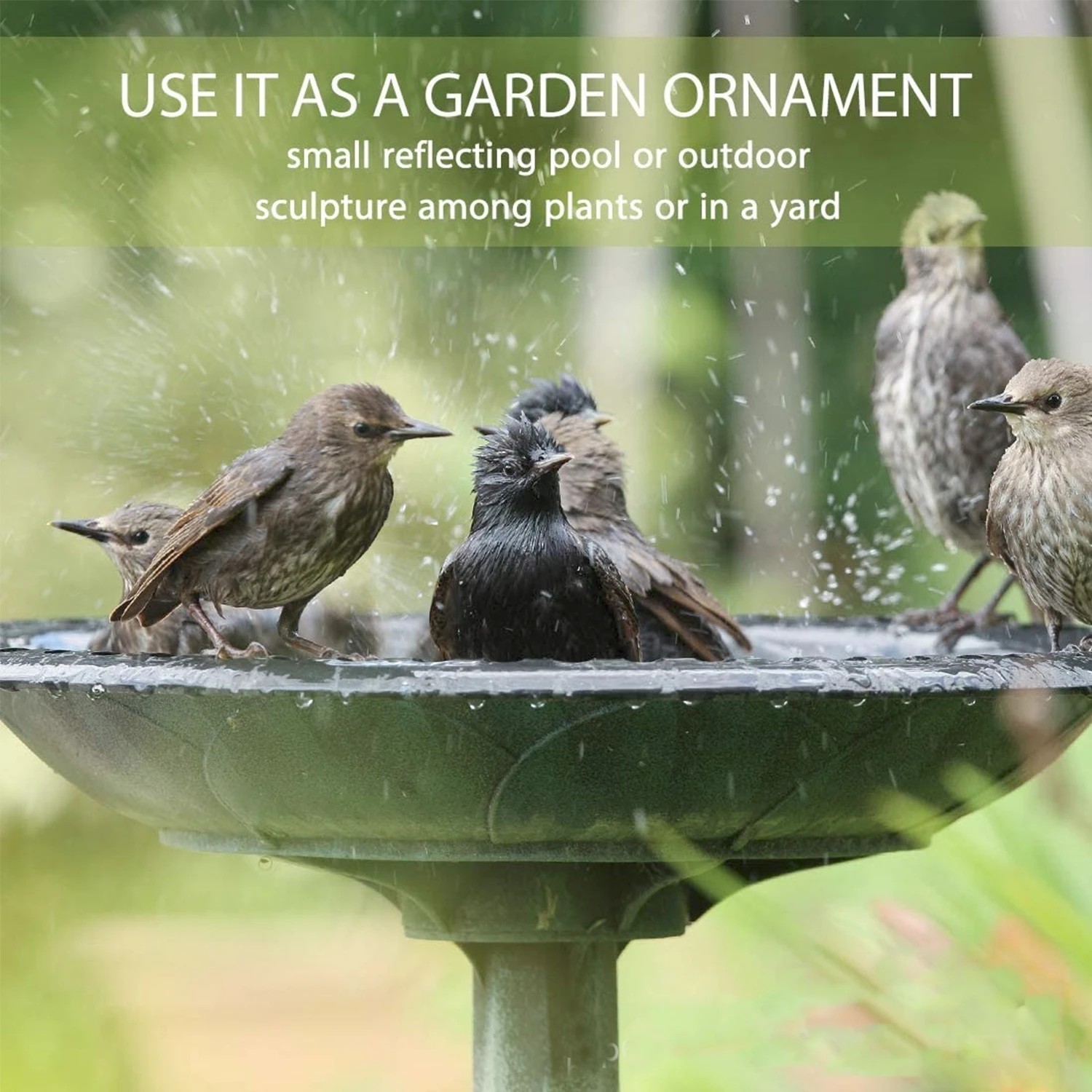 5 Petbro Birdbath Water Bowl Bird Bath Feeder Station Outdoor Pedestal Garden Decor Art, 5 of 10