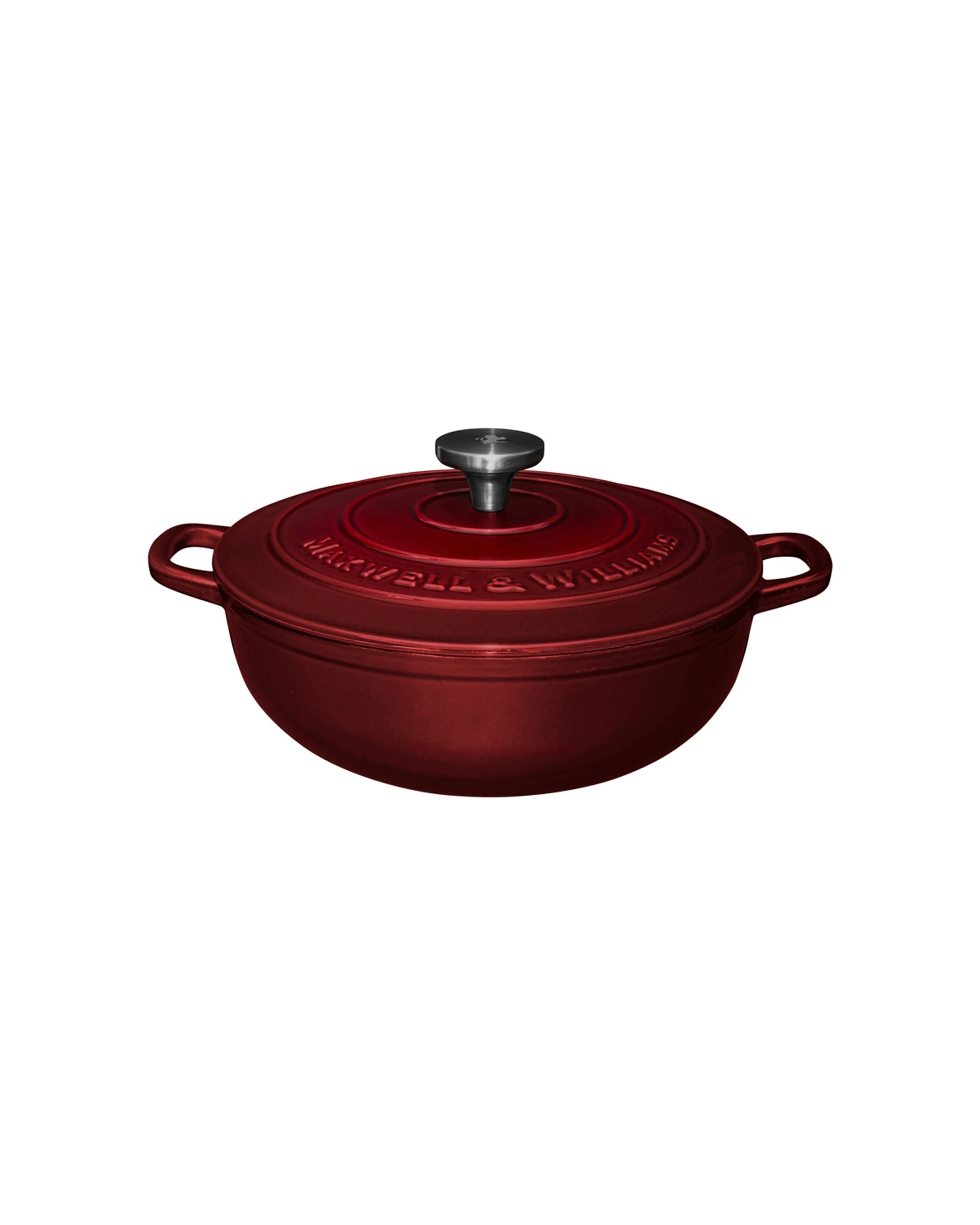 1 Maxwell & Williams Cast Iron Round Casserole 4l 26cm Stove To Oven Cookware
 - Burgundy, 1 of 4