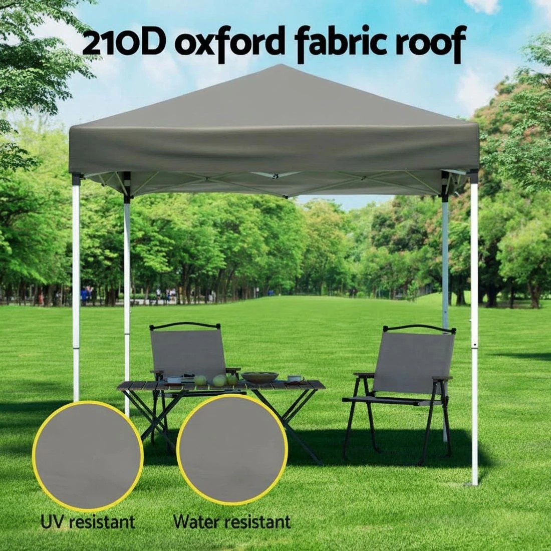 4 Instahut Gazebo 2x2m Outdoor Patio Garden Marquee Shade w/ Base Pods - Grey, 4 of 6
