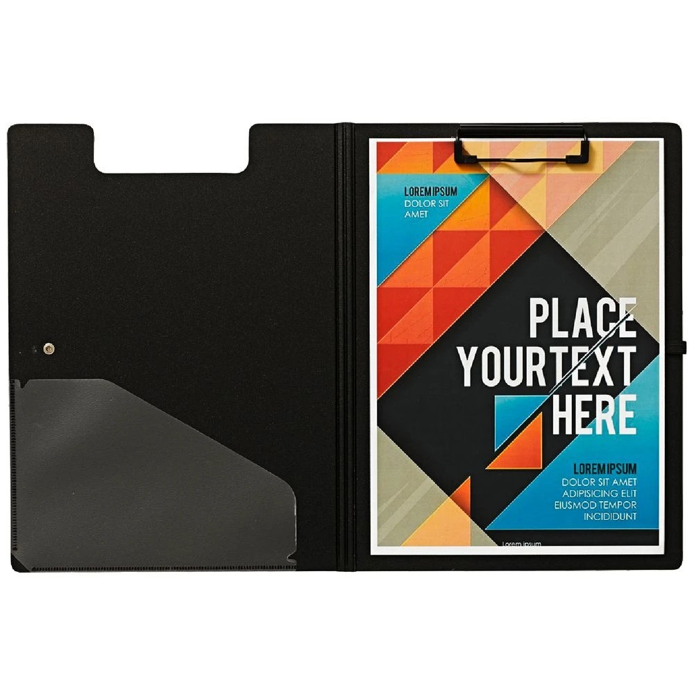 1 J.Burrows Foam Clipfolder A4 Navy, 1 of 2