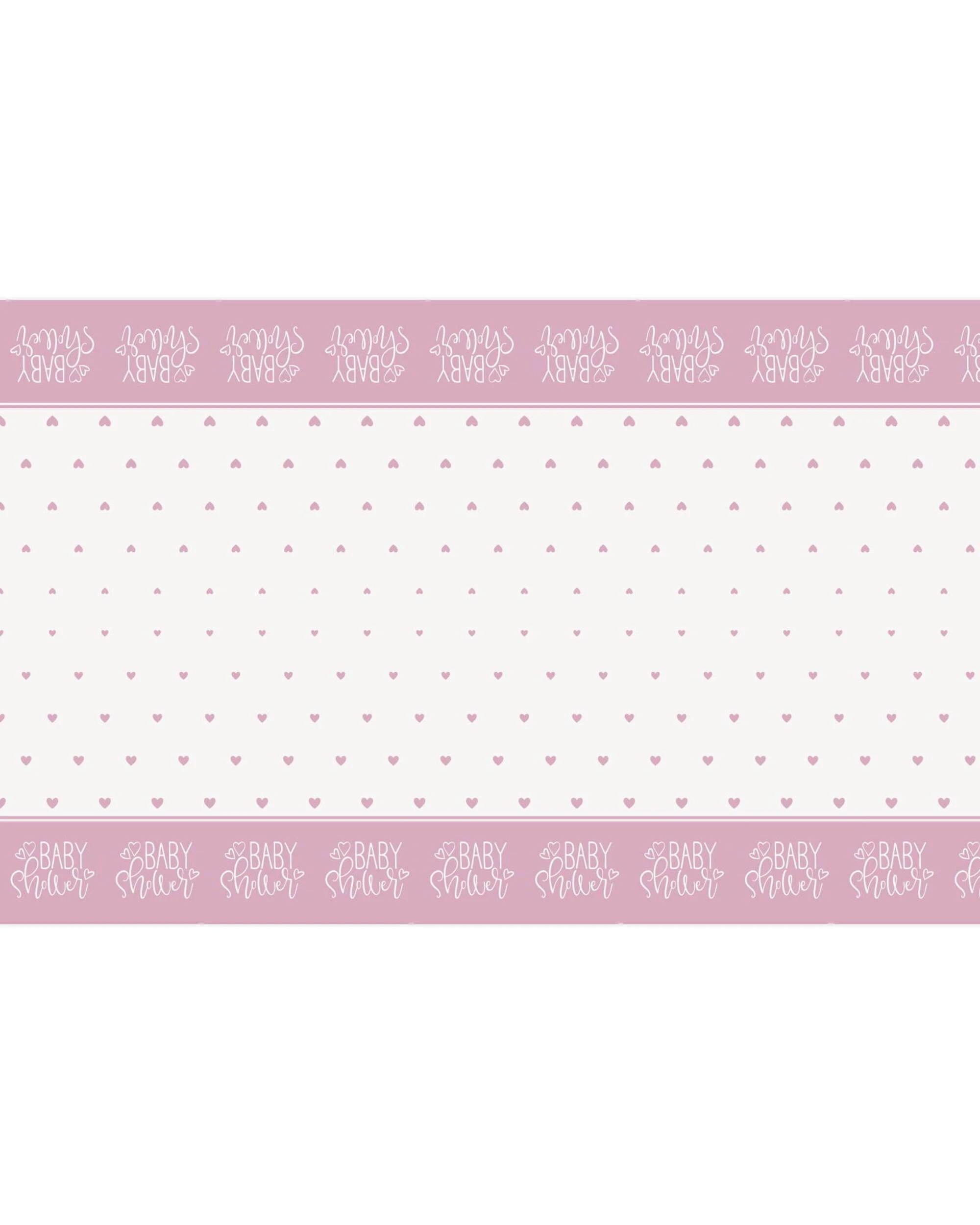 1 Unique Pink Hearts Baby Shower Plastic Tablecloth - Pink, 1 of 1