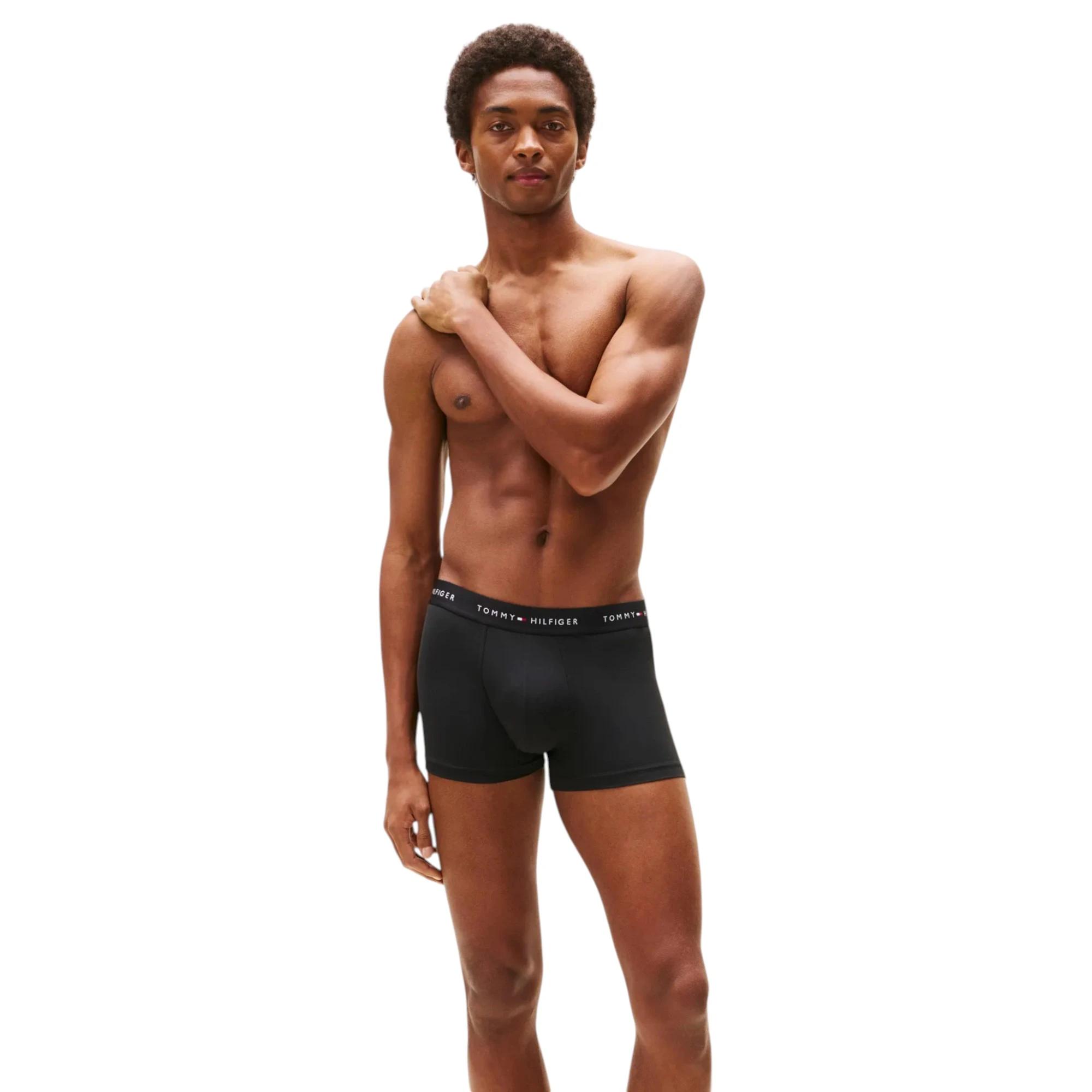 5 Tommy Hilfiger 3 Pack Mens Microfibre Essential Trunks Underwear BLACK, 5 of 7