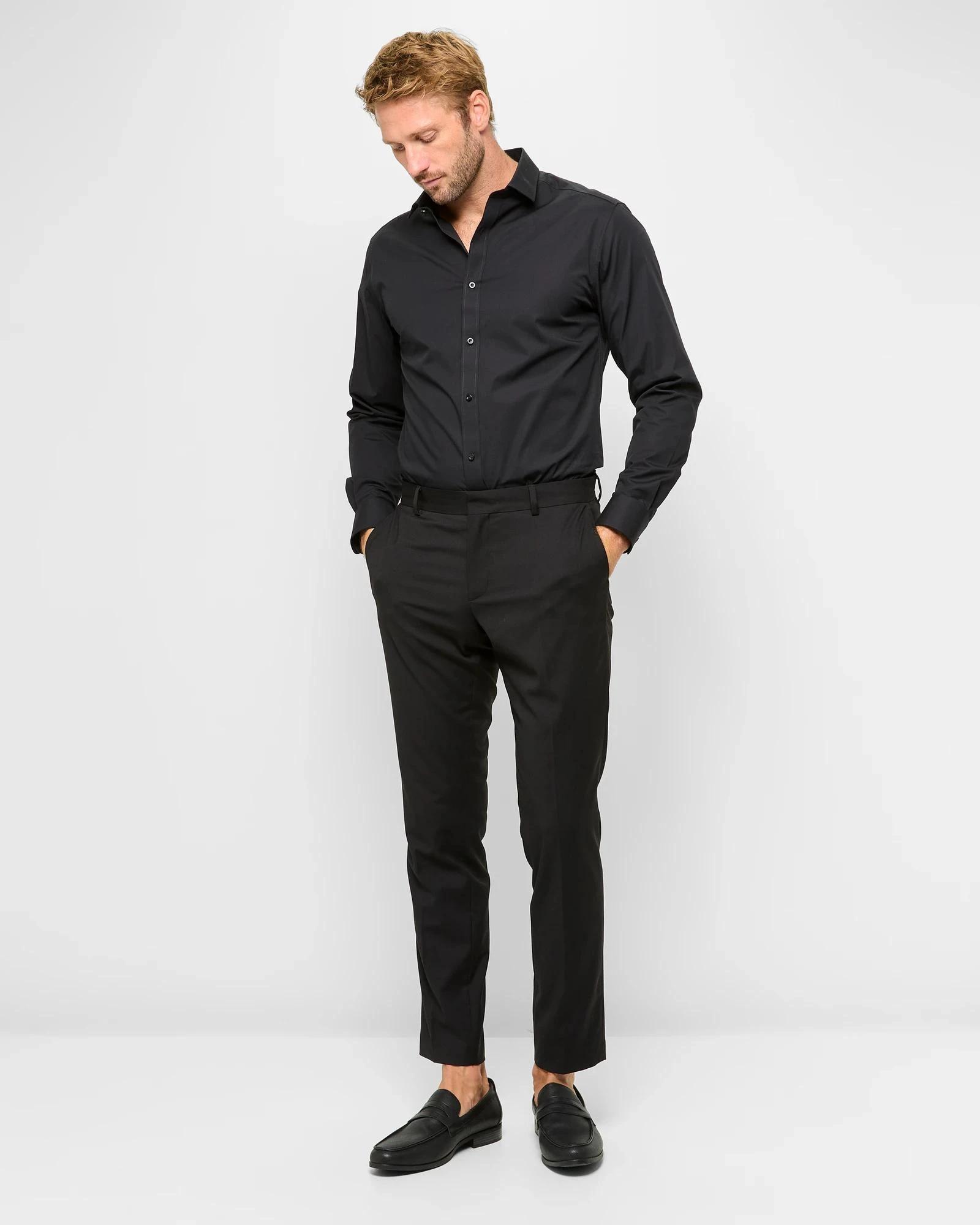 2 Slim Stretch Shirt - Preview BLACK, 2 of 7