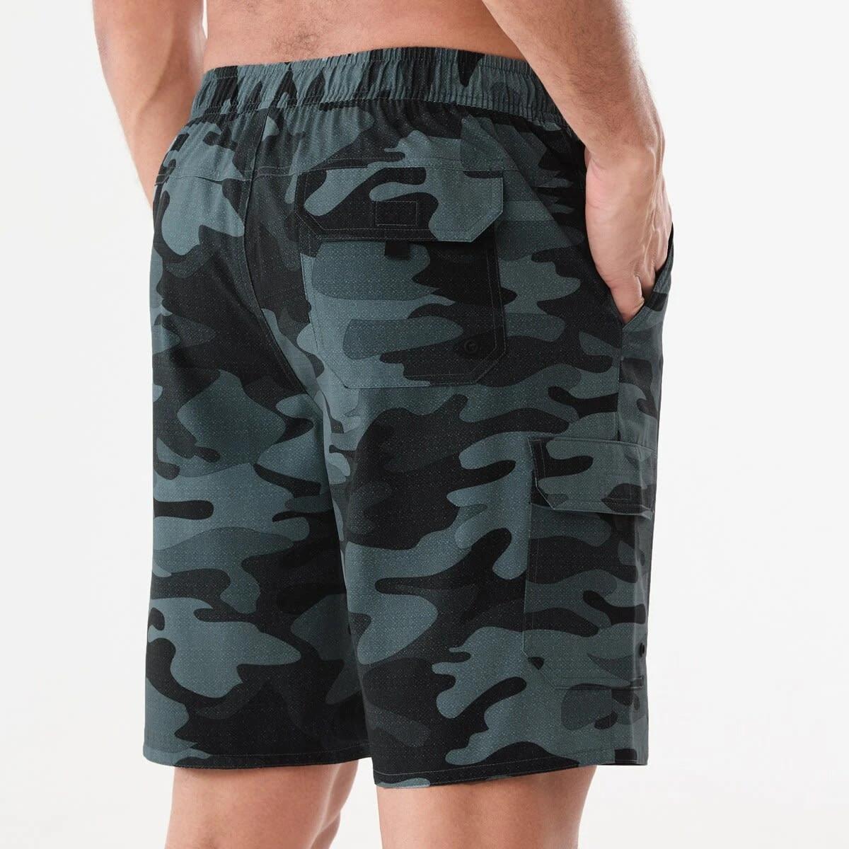 3 Stretch Cargo Swim Shorts DISTRESSED CAMO VOLCANIC ASH, 3 of 5