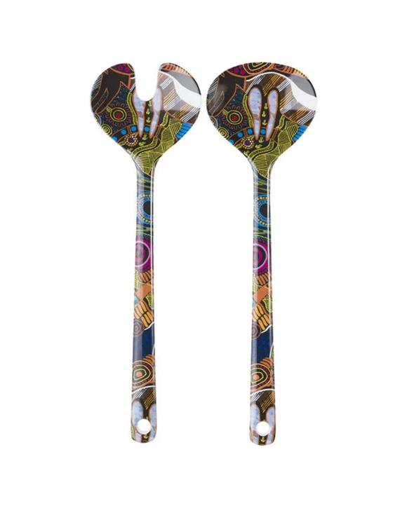 Alperstein Justin Butler Salad Server Set Designed By Warlukurlangu Artists