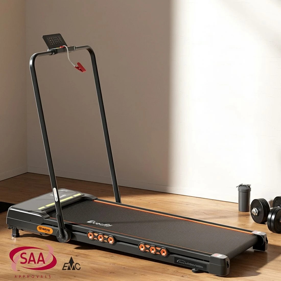 4 Everfit Treadmill Electric Walking Pad Auto Incline Foldable for Home Gym - Black, 4 of 7