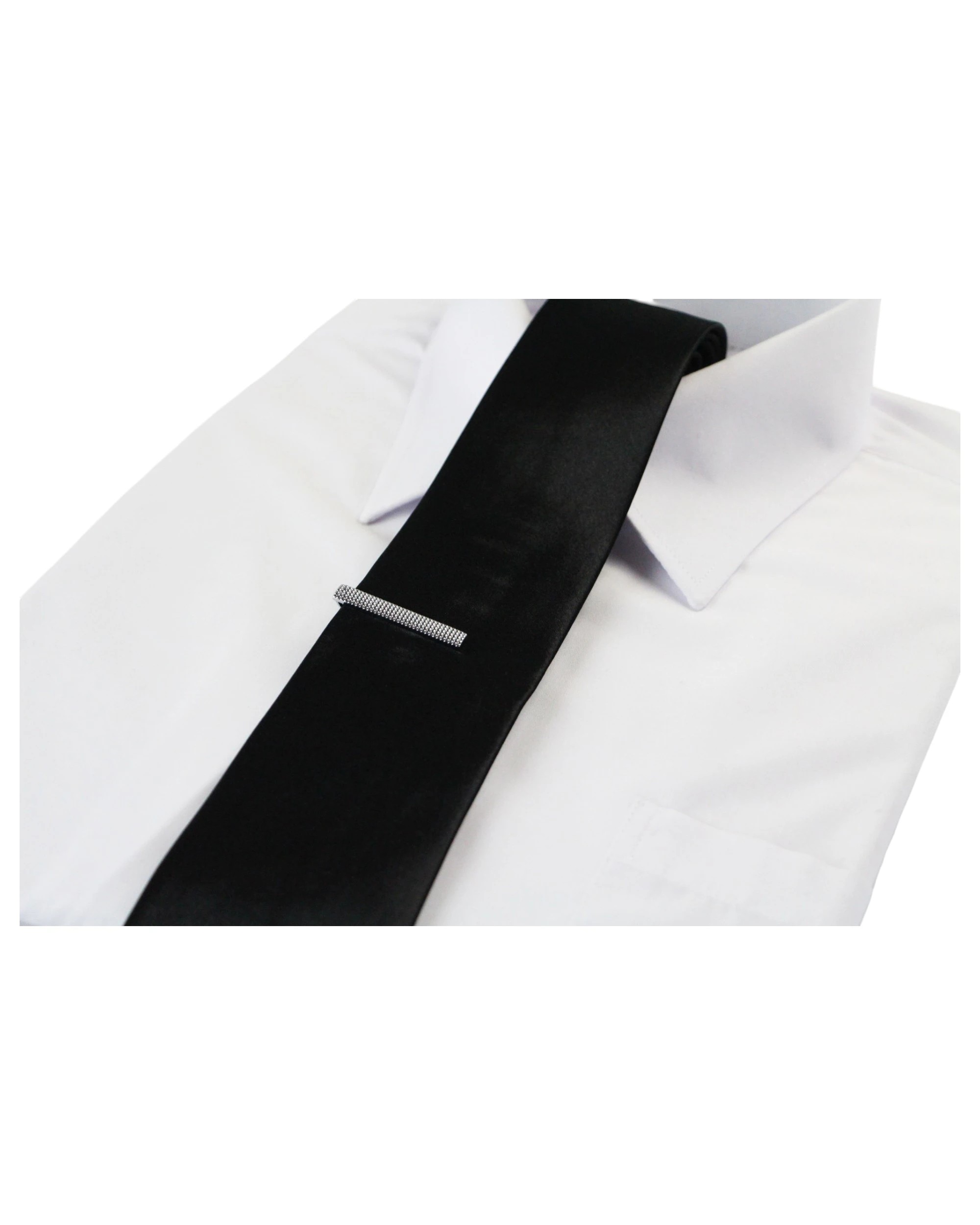 1 Zasel Mens Grid Pattern Tie Clip Clasp - Silver, 1 of 1