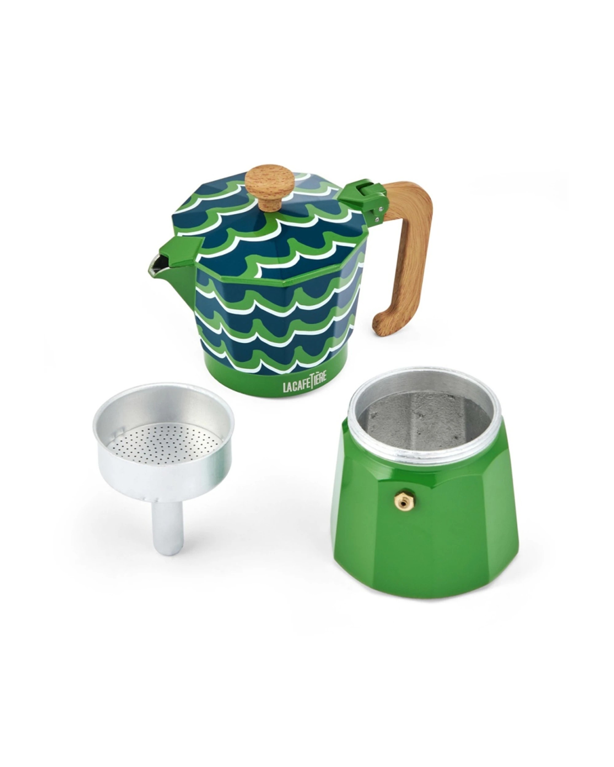 3 La Cafetiere Tides Venice Stovetop Espresso Coffee Maker 290ml - Green, 3 of 7