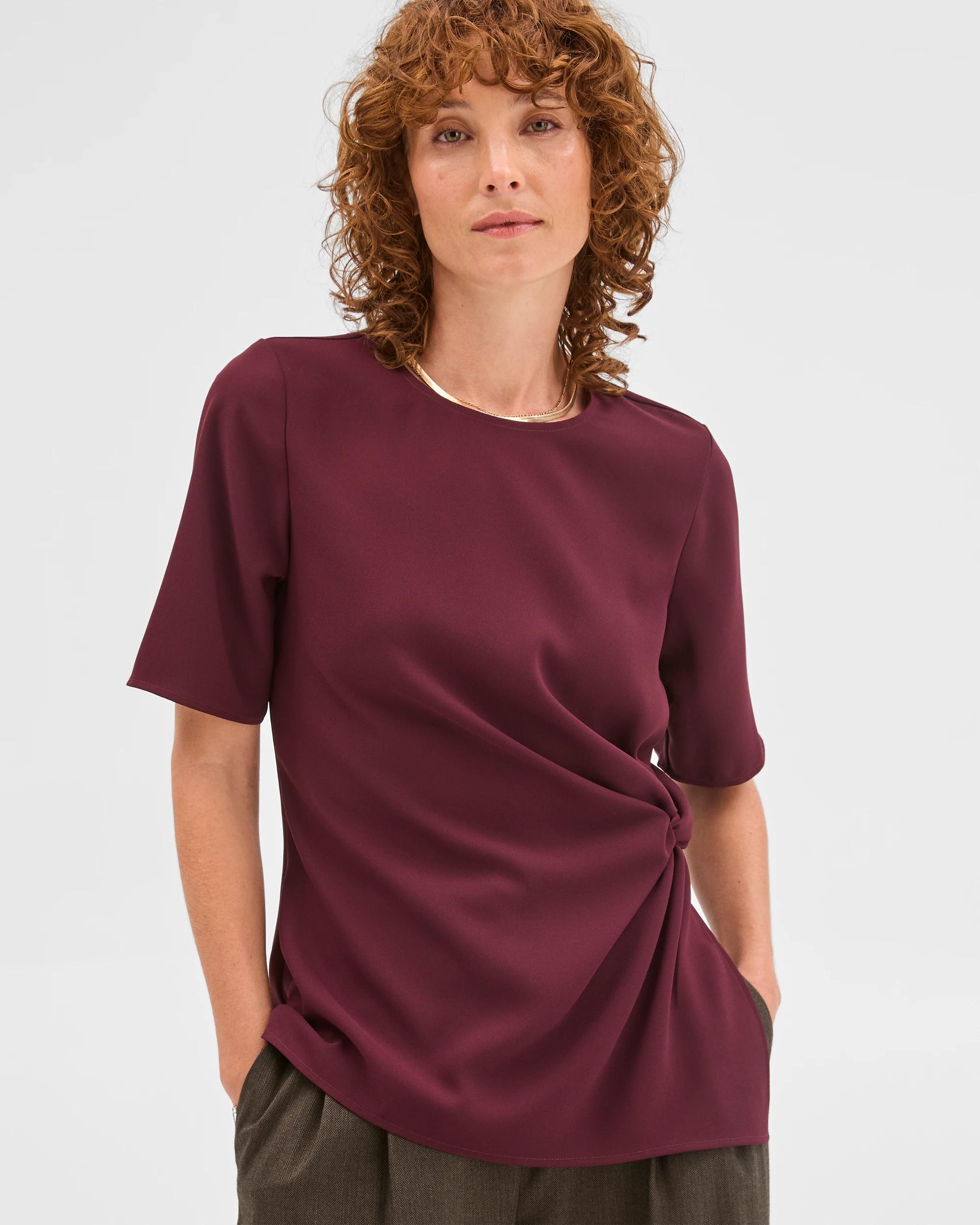 2 Preview Short Sleeve Knot Detail Blouse PINOT, 2 of 7