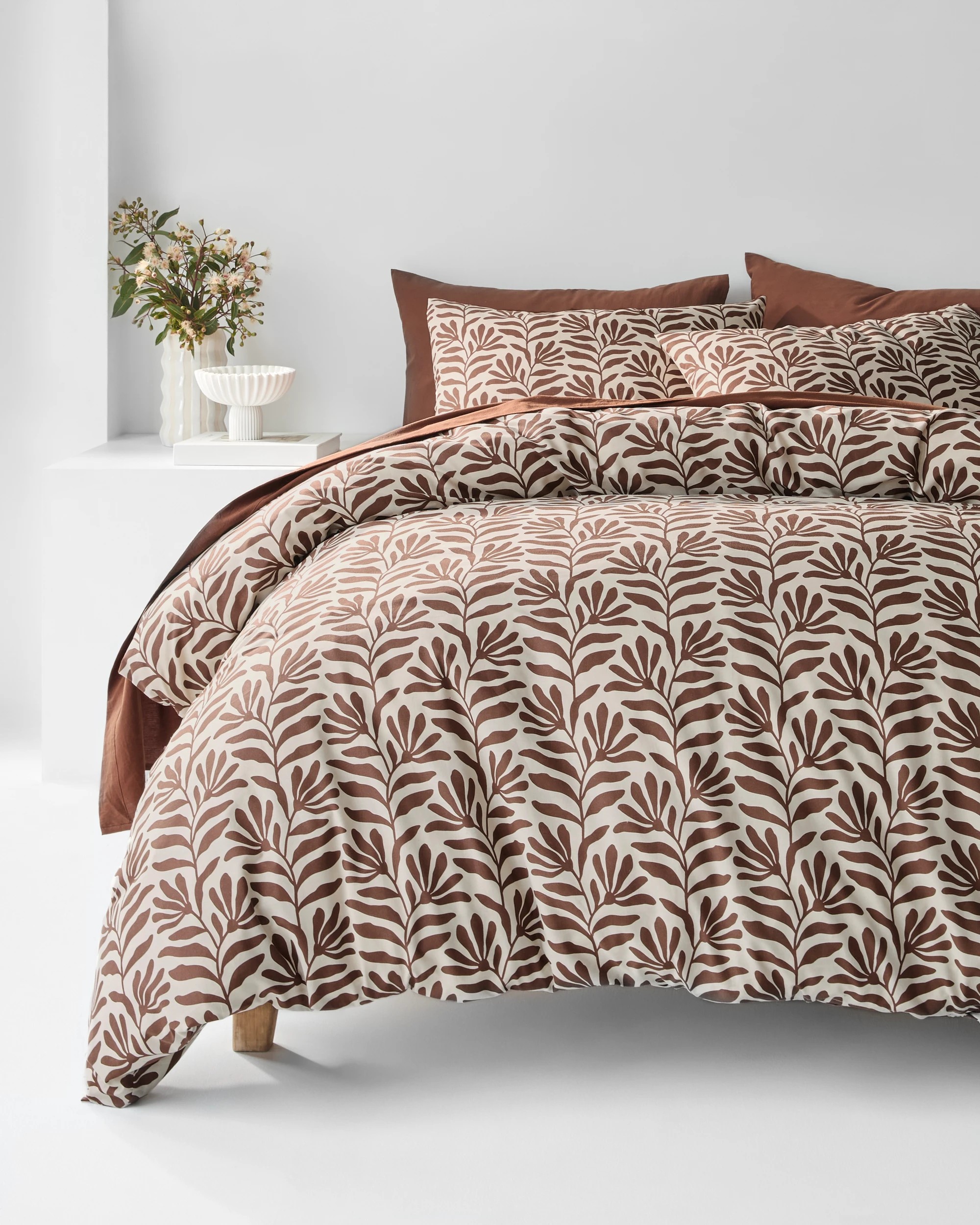 2 Target Botanical Print Australian Cotton Quilt Cover Set - Double Bed - Brown, 2 of 7