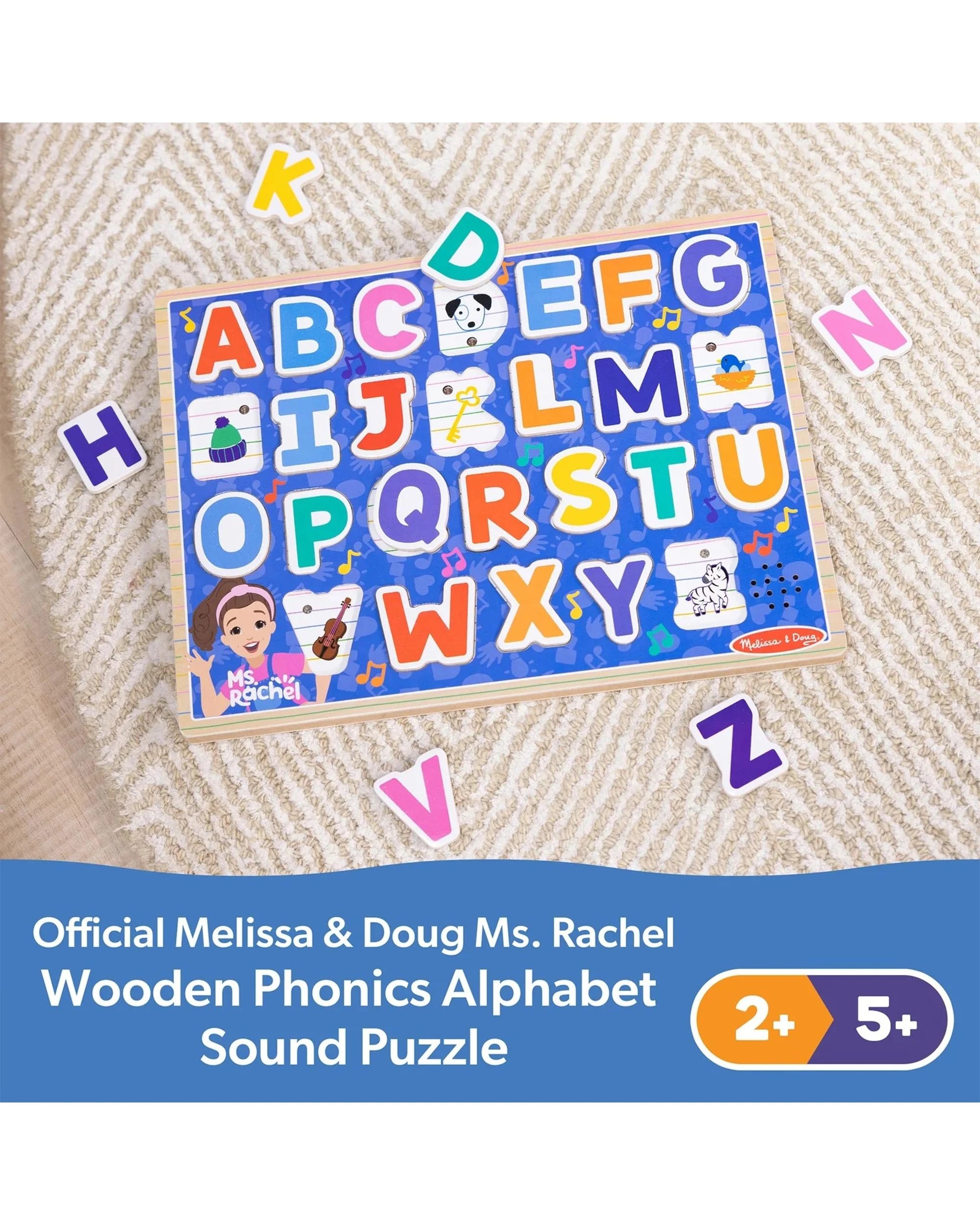 6 Melissa and Doug Ms Rachel Wooden Phonics Alphabet Sound Puzzle, 6 of 9