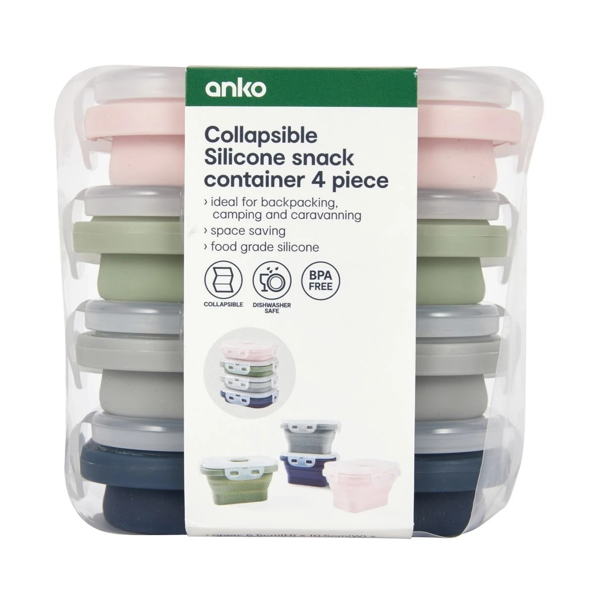 10 4 Piece Collapsible Silicone Snack Containers, 10 of 10