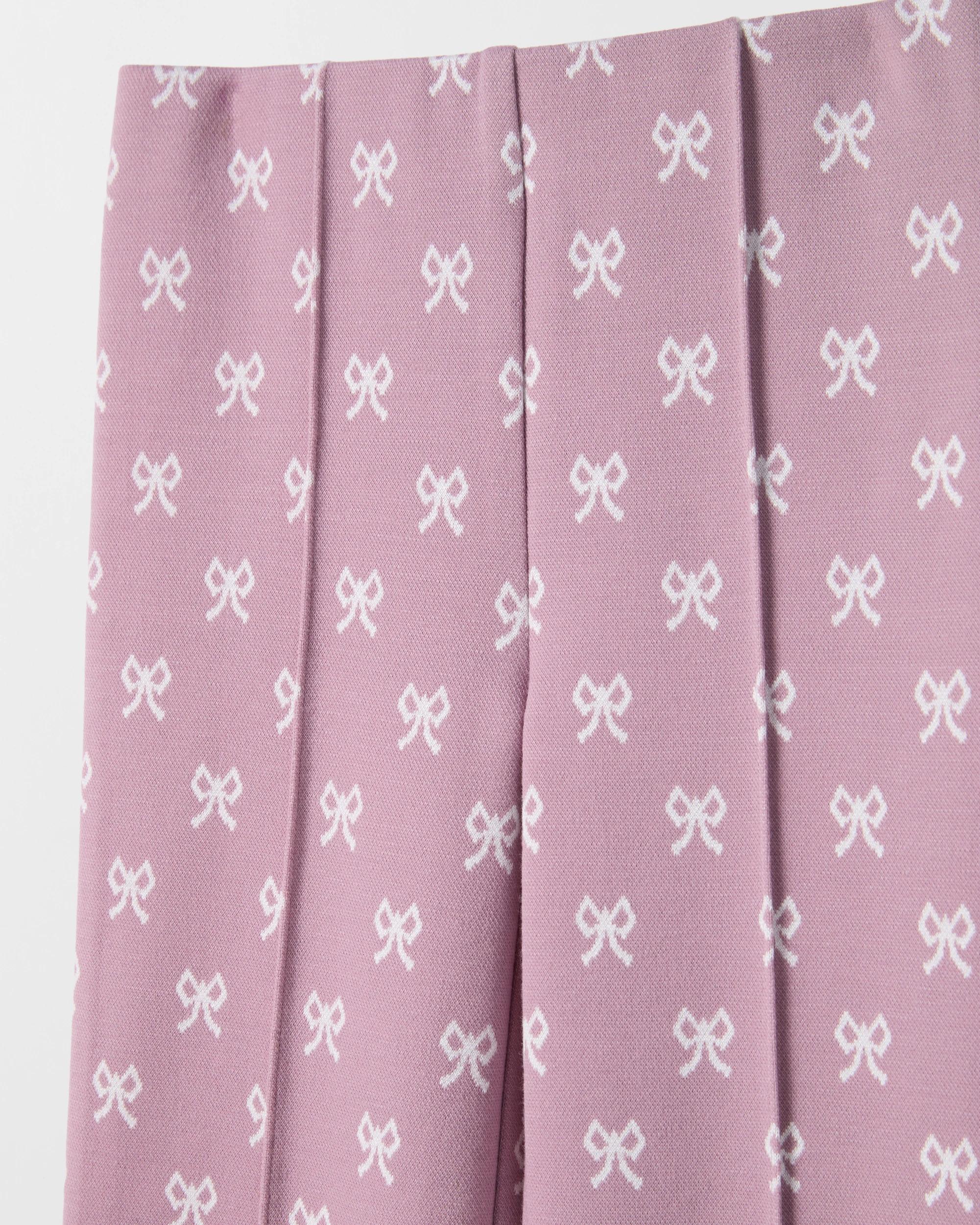 2 Target Kids Ponte Flare Leggings PURPLE BOW, 2 of 2